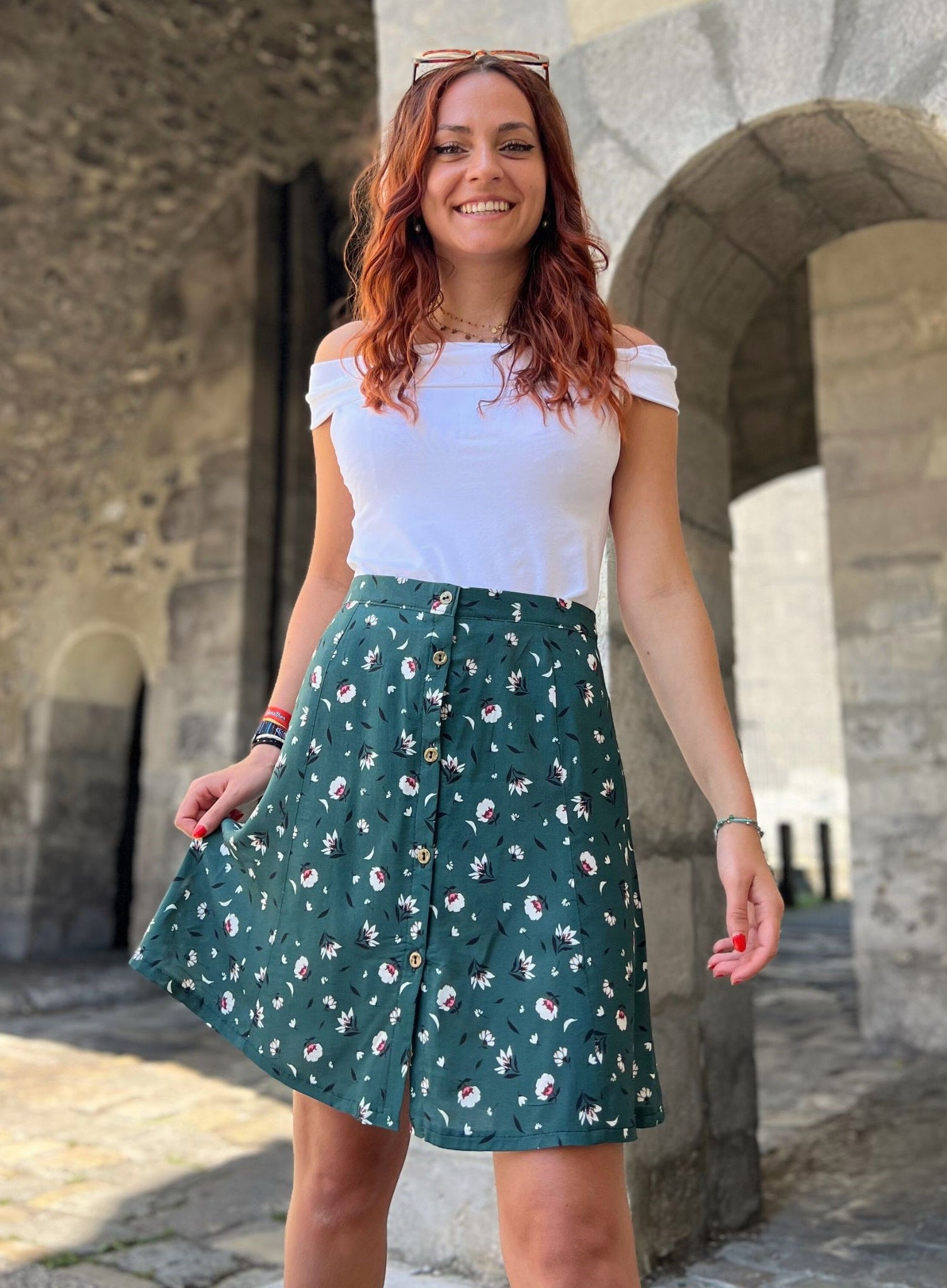 Jupe courte boutonnée Arya