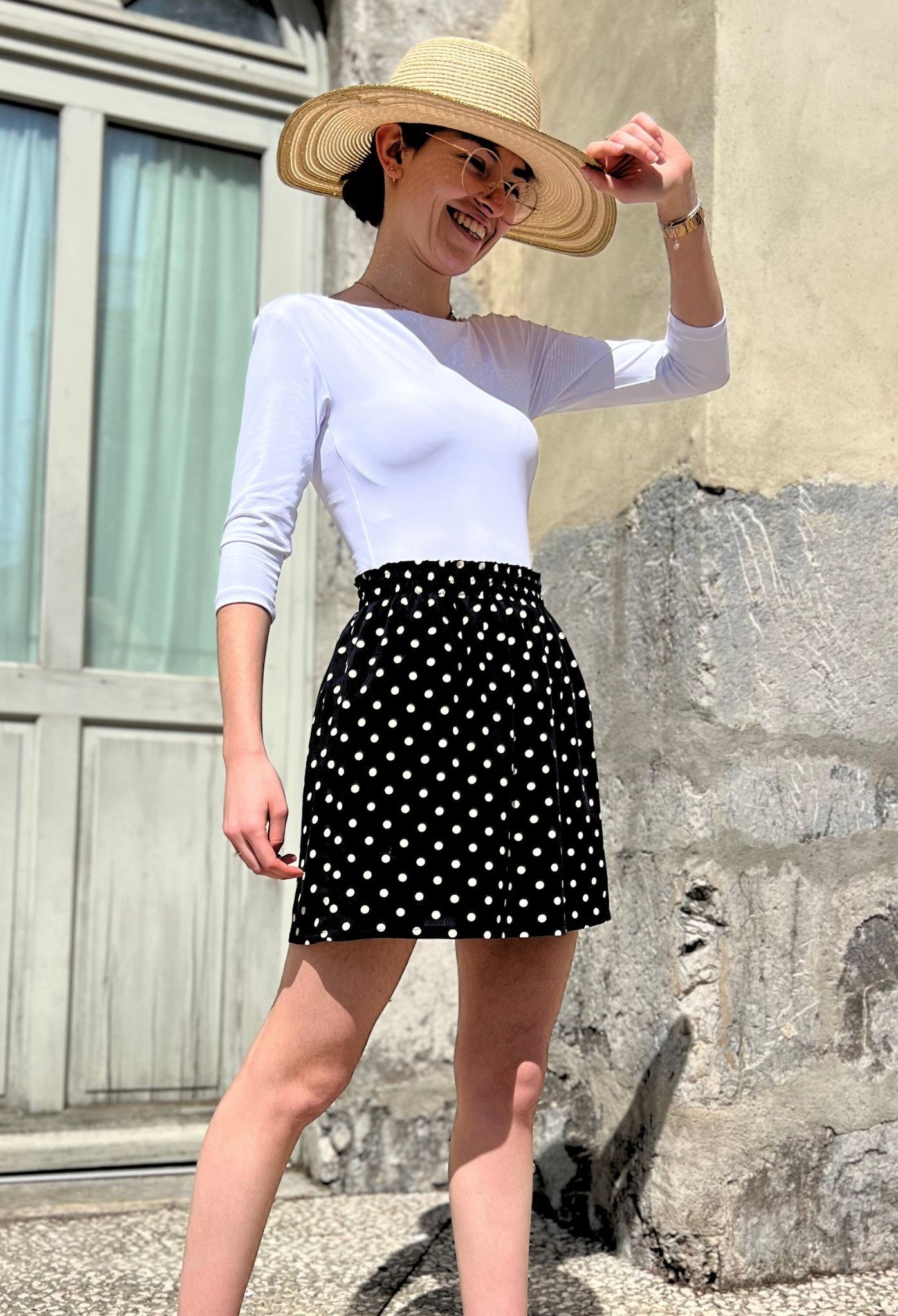 Short polka dot skirt Astrid