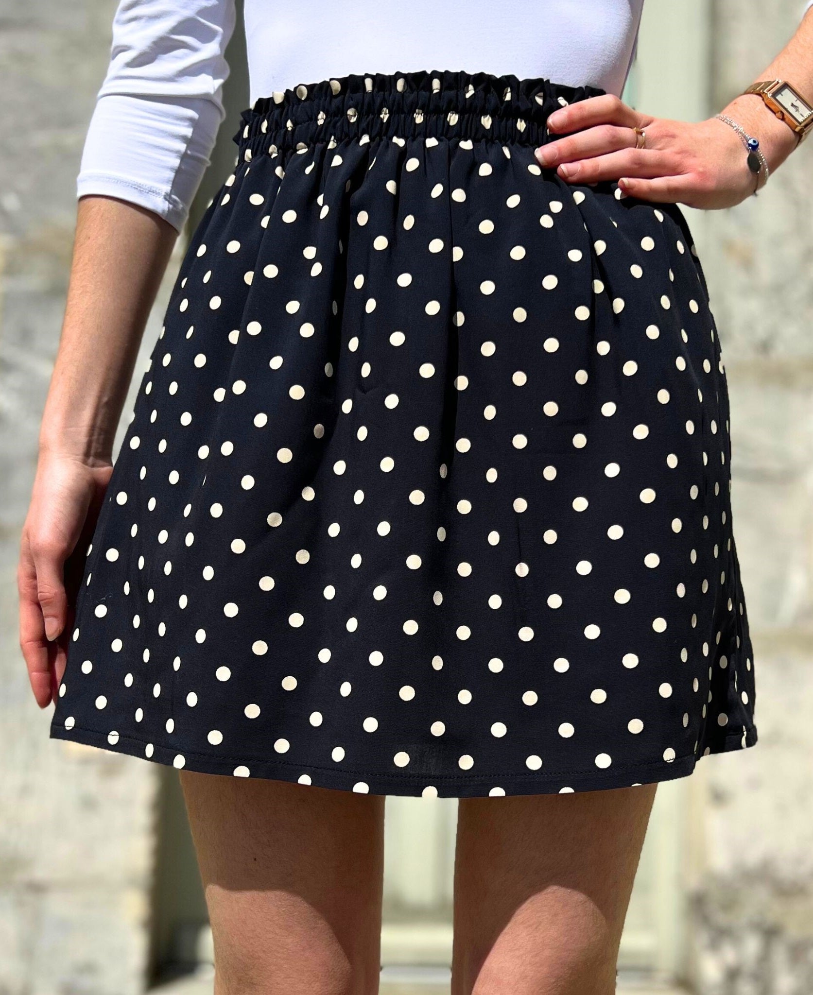 Short polka dot skirt Astrid