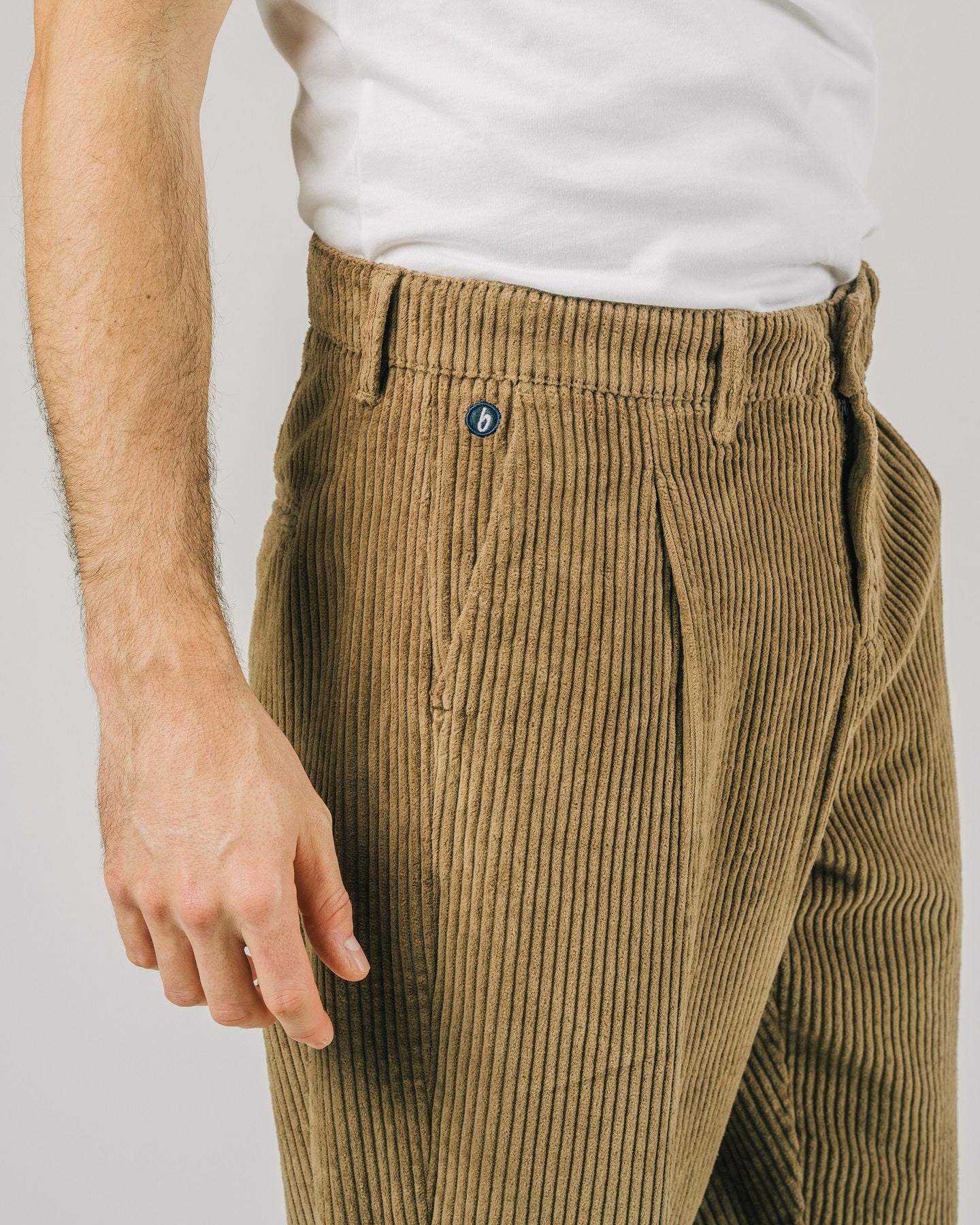 Pantalon velour beige discount homme