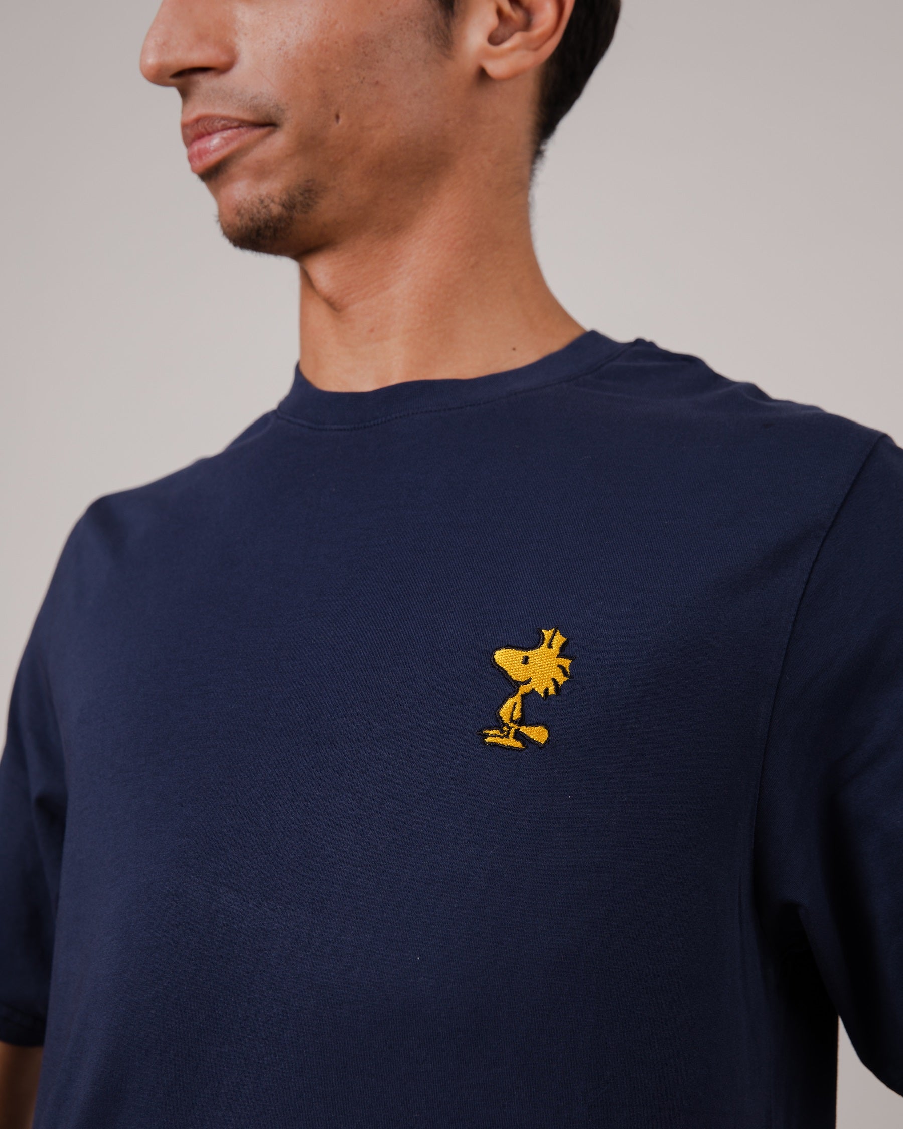 Marineblaues Peanuts-T-Shirt für Herren, 100 % Baumwolle