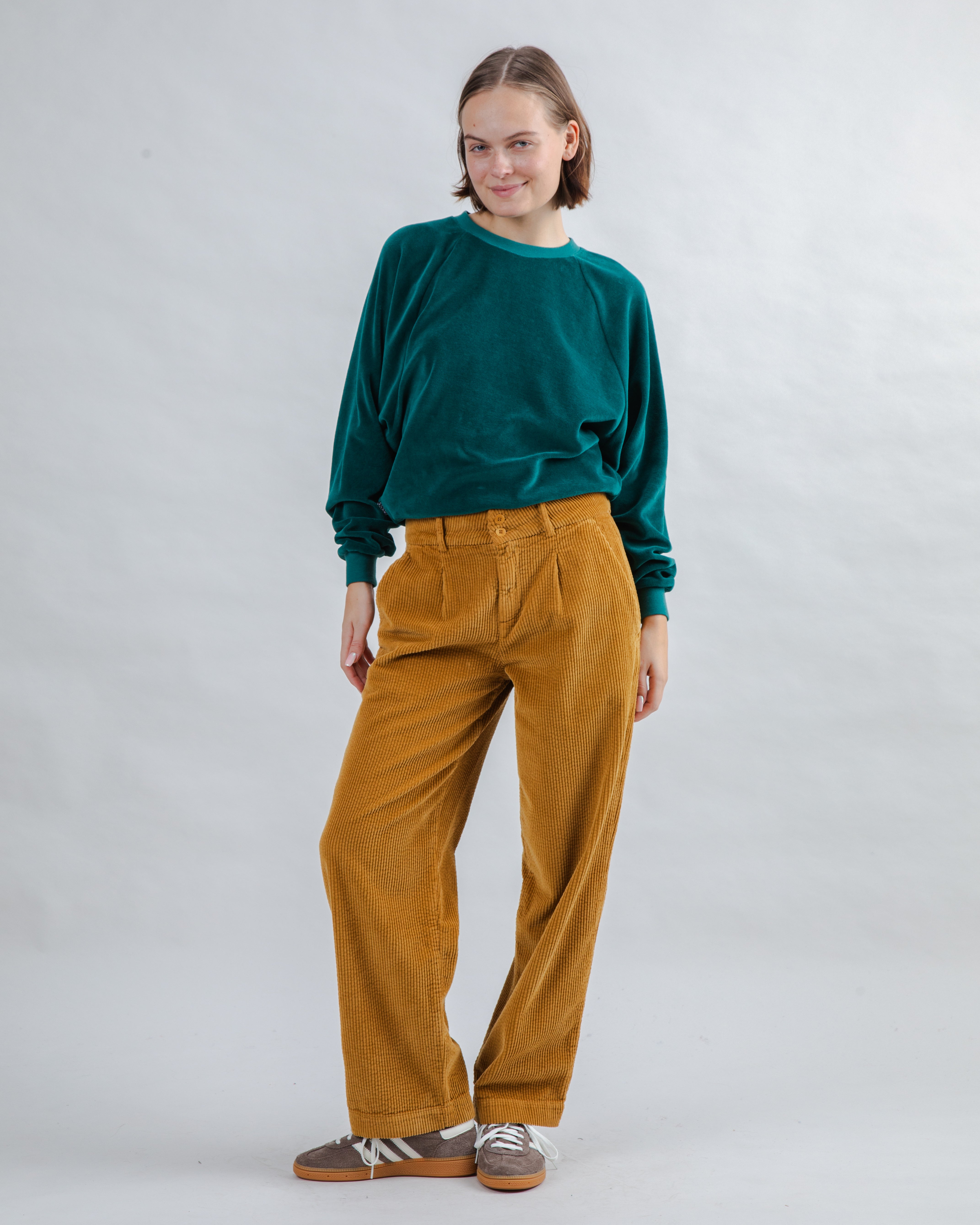 Samt-Sweatshirt Grün