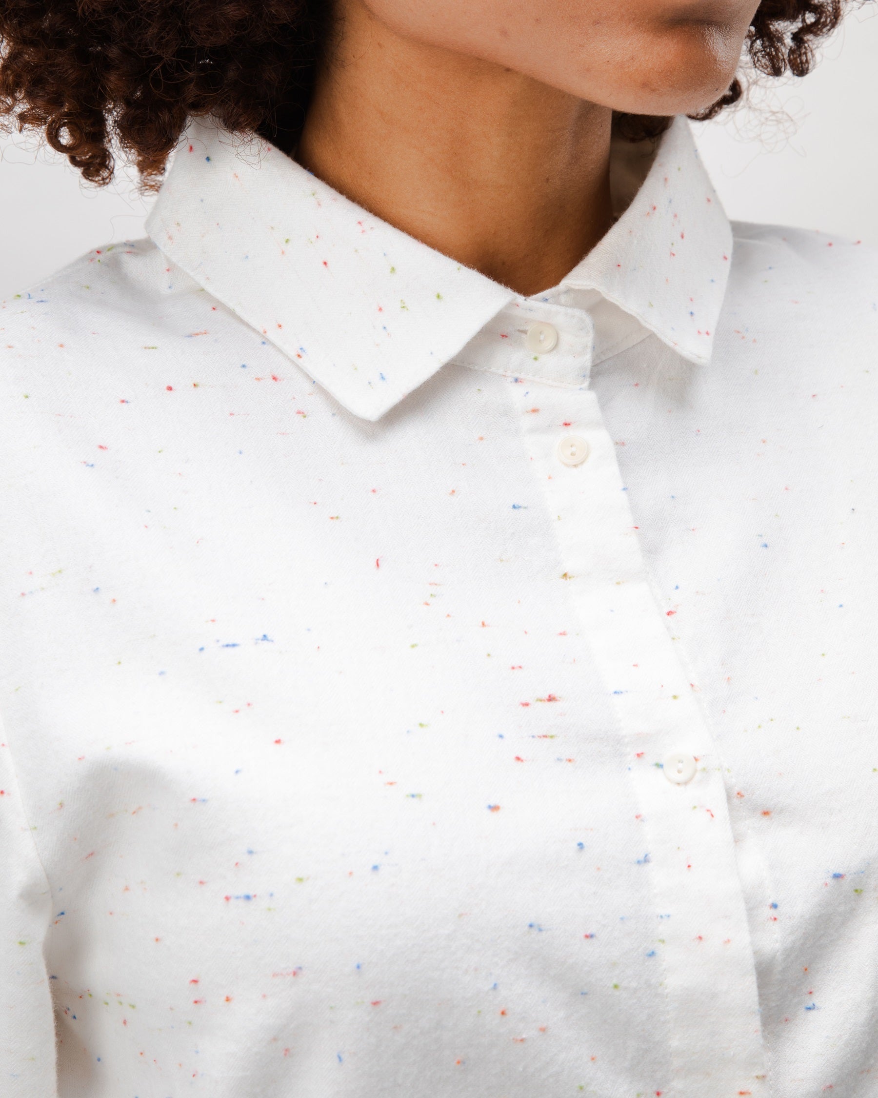 Ecru cotton flannel blouse