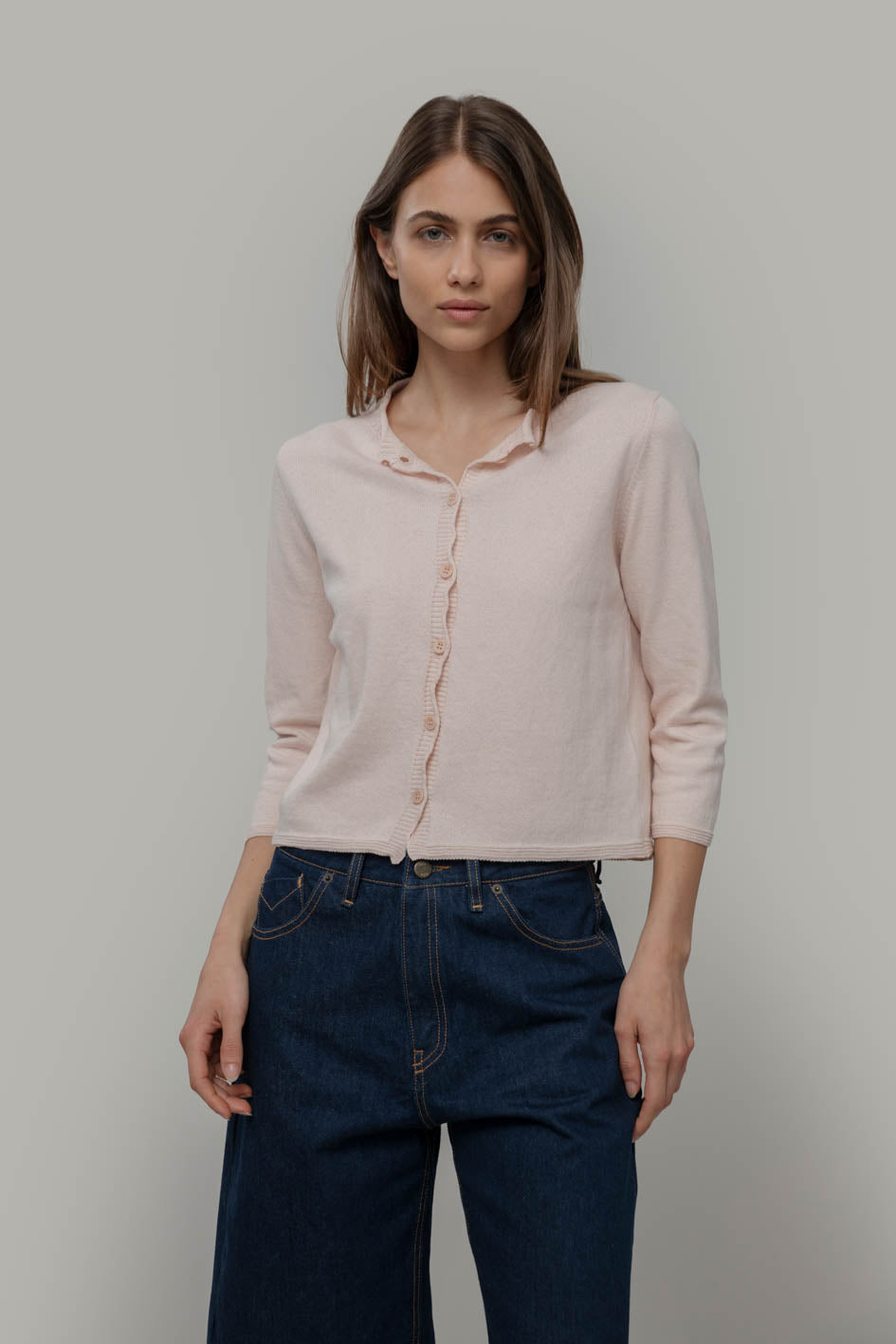 Leda Pink cropped cardigan