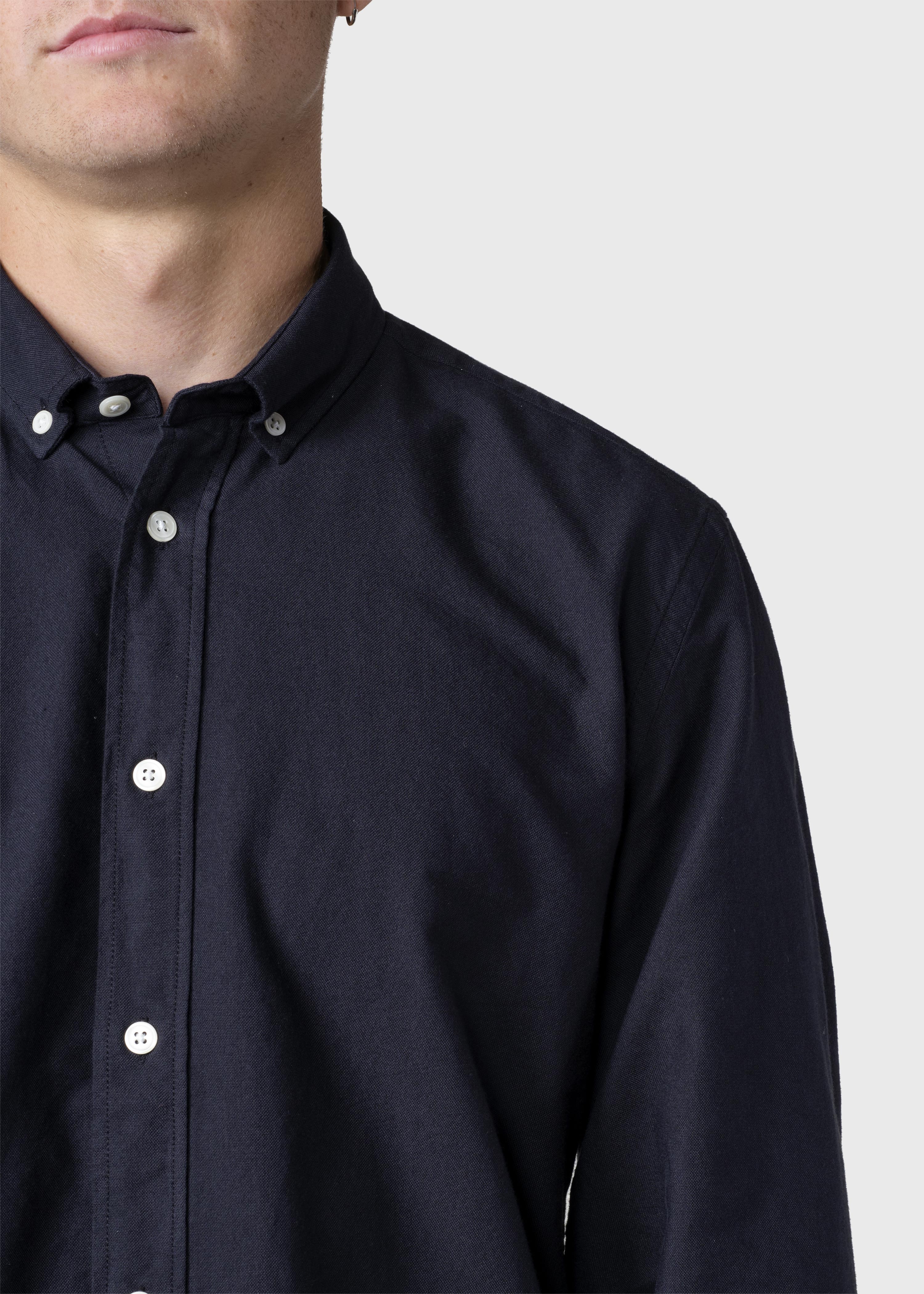 Organic cotton shirt Oxford Navy blue