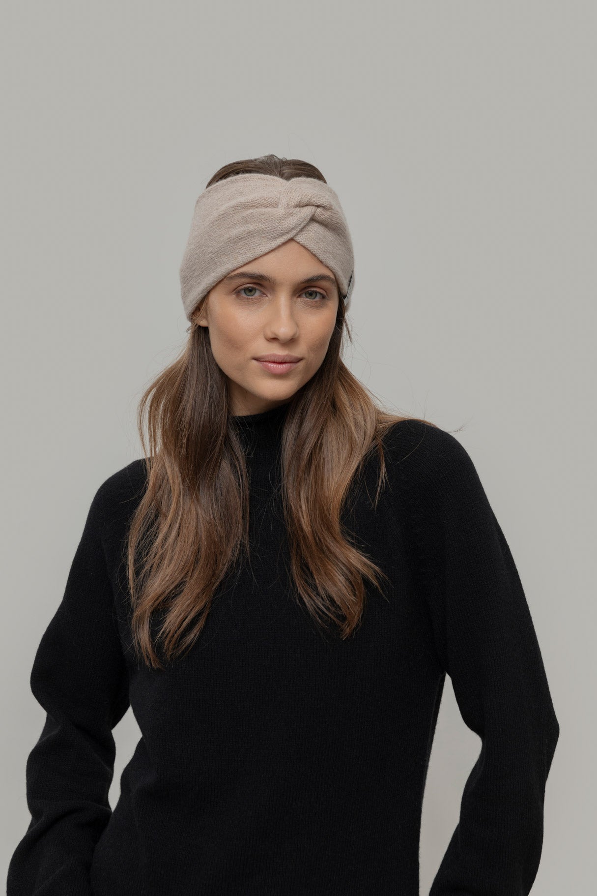Women cashmere headband Nadia Beige