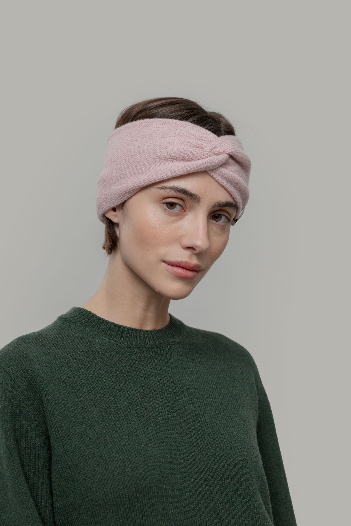 Women cashmere headband Nadia Light Pink
