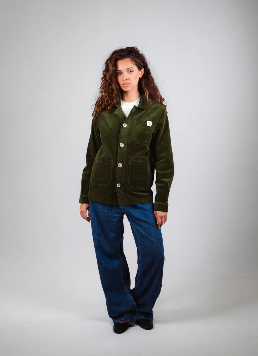 Cord-Jacke Olivgrün