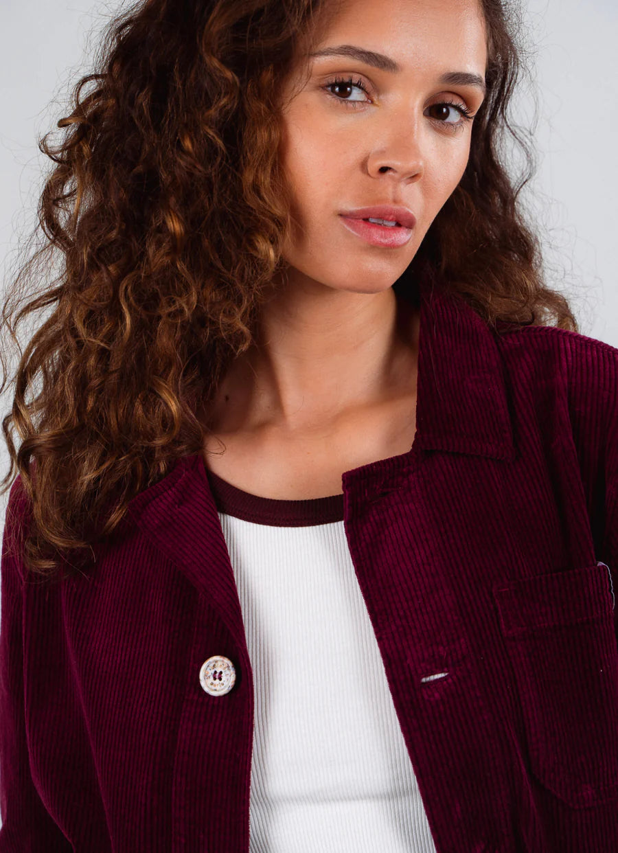 Cord-Jacke Pflaume