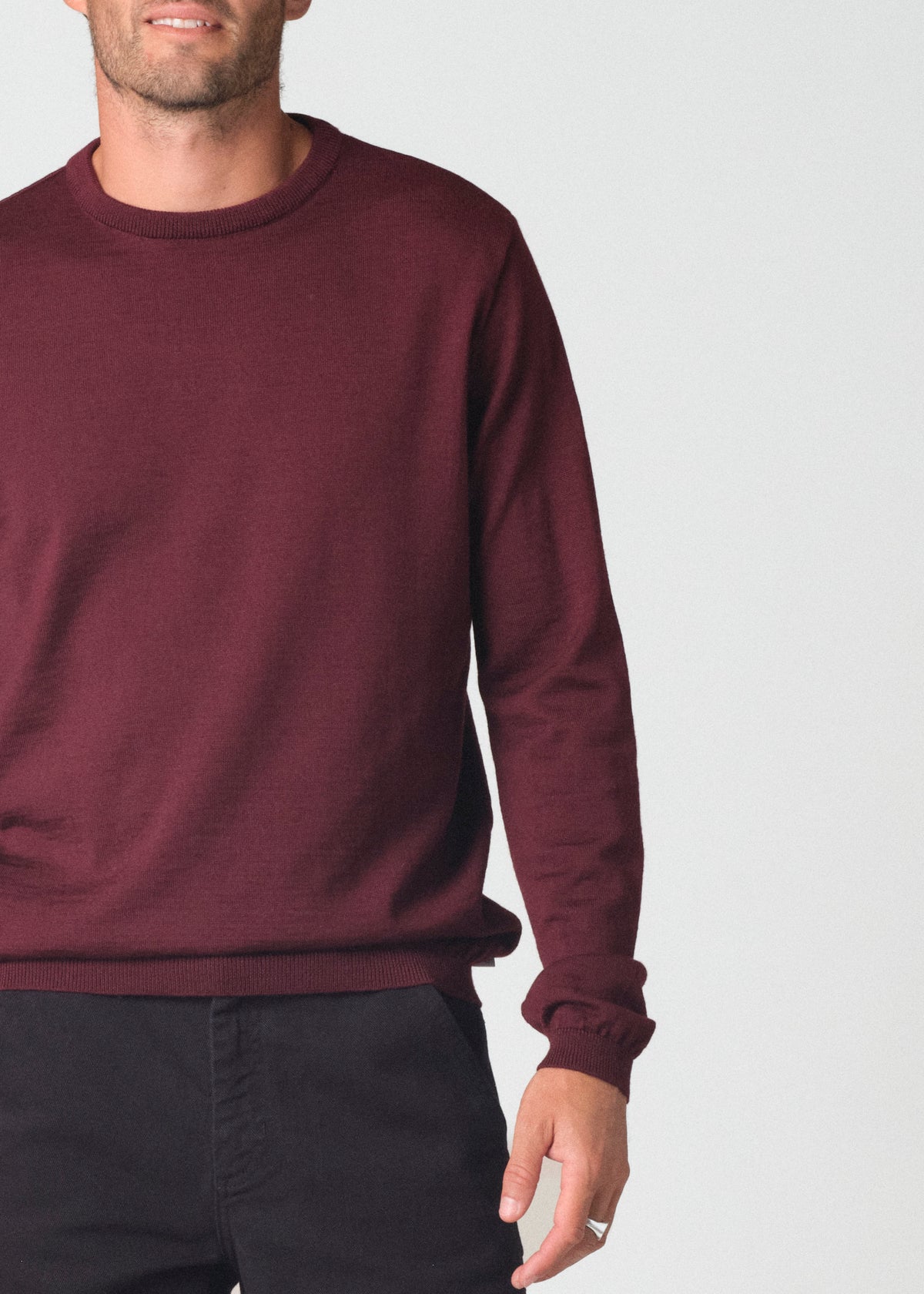 Thin Merino Sweater Burgundy