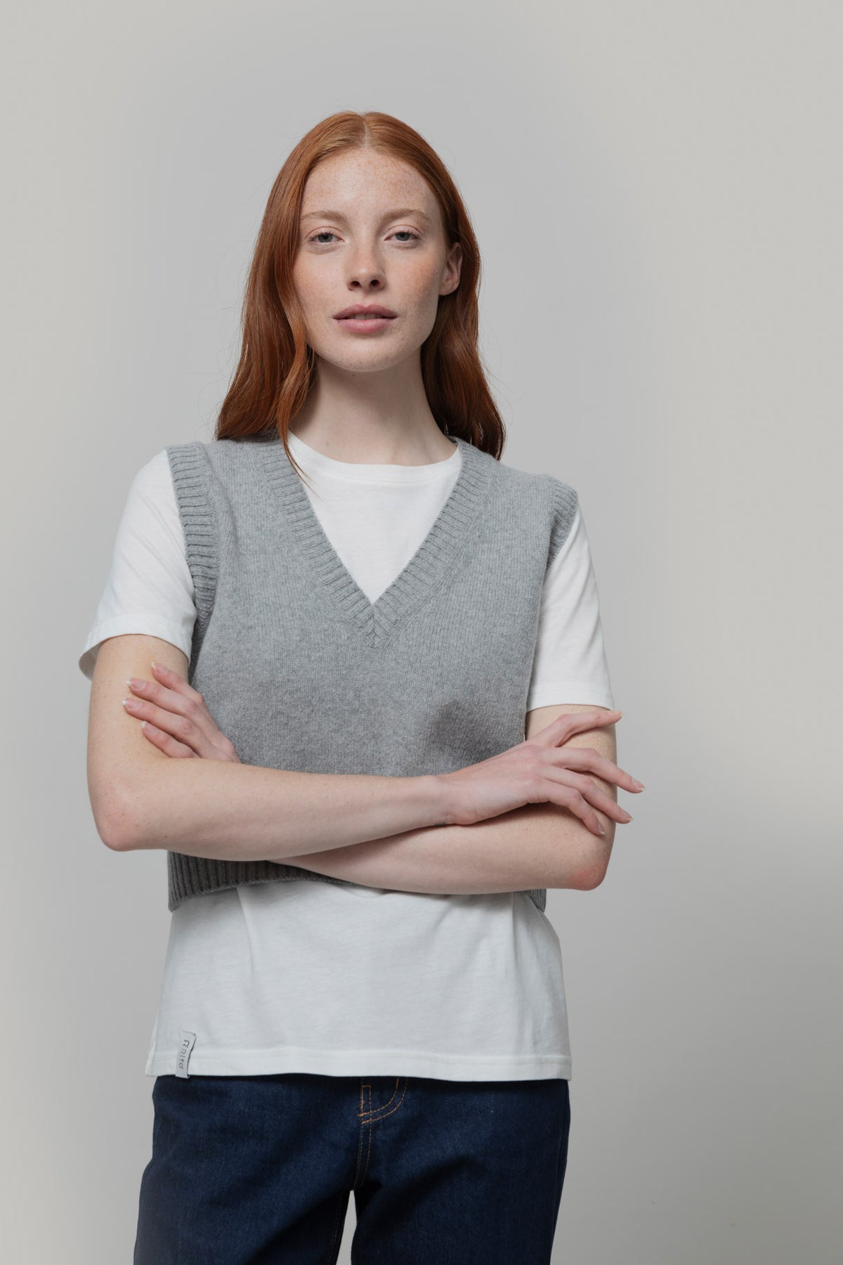 Pull sans manches Melania Gris