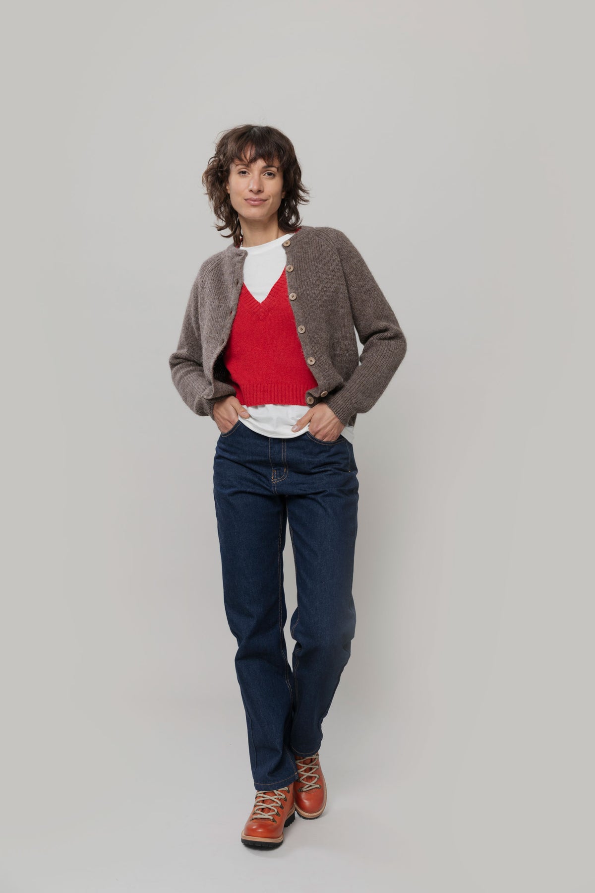 Pull sans manches Melania Rouge