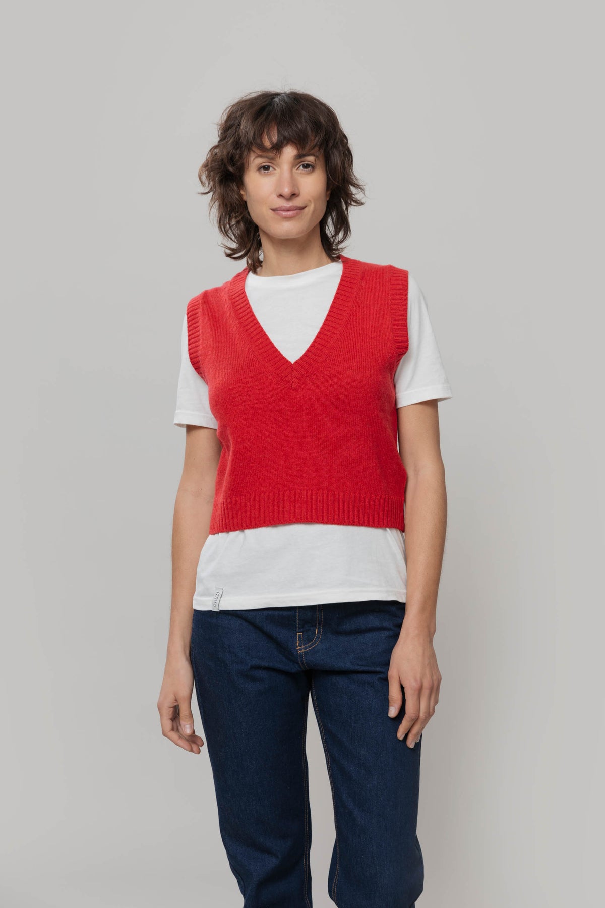 Pull sans manches Melania Rouge