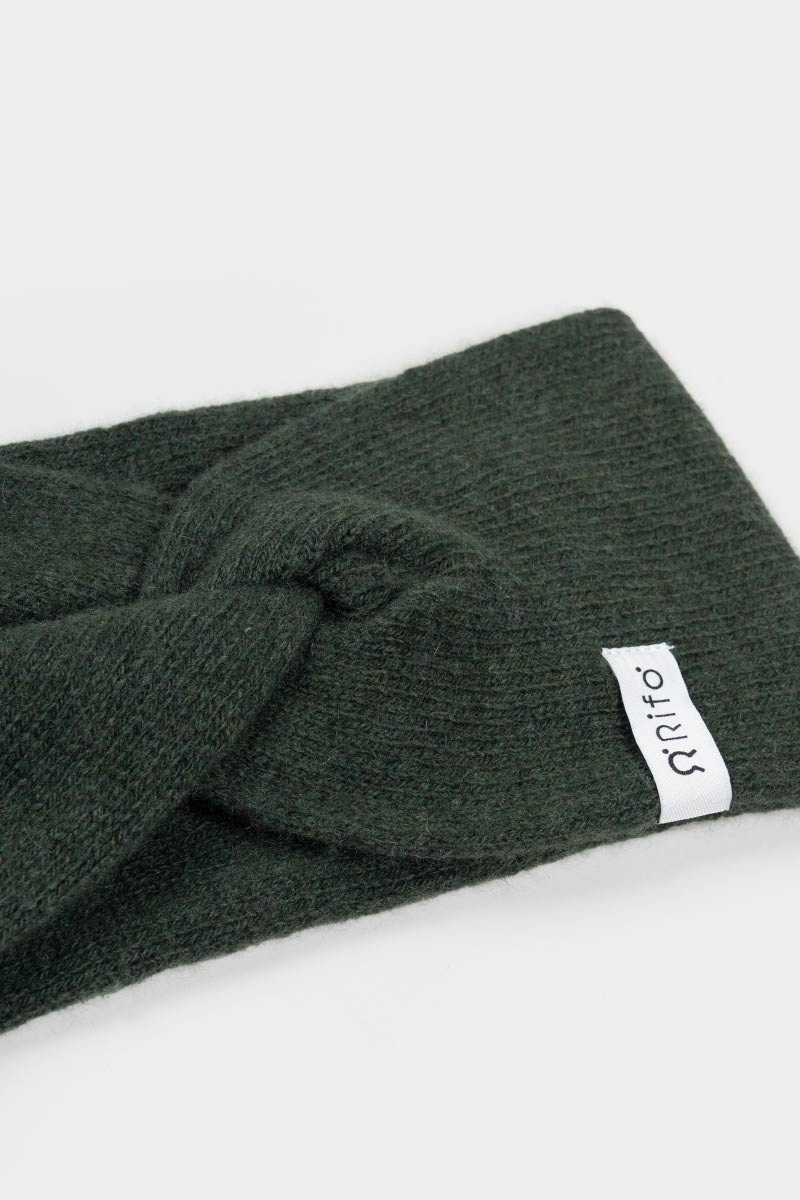 Women cashmere headband Nadia Forest green