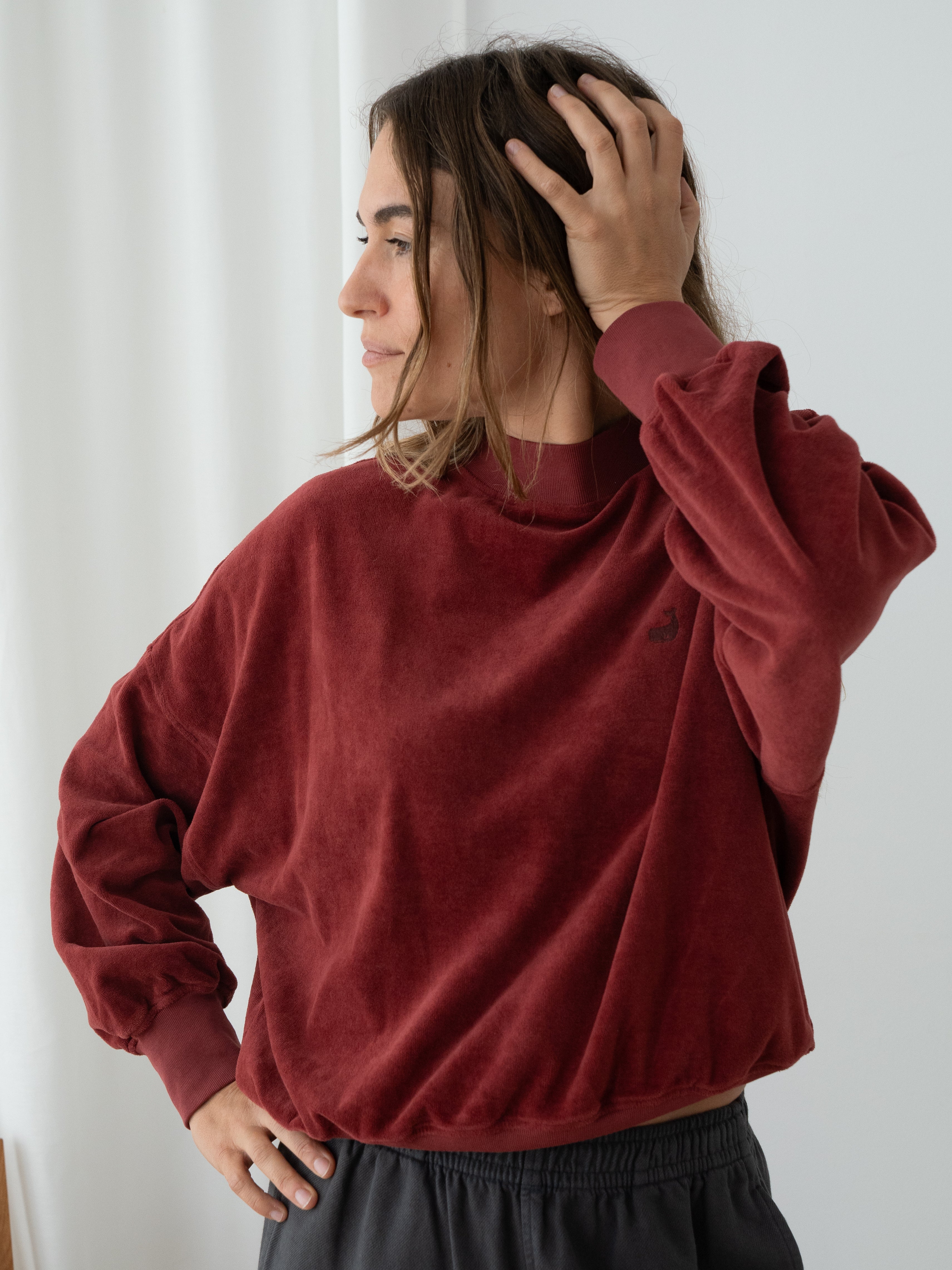 Sweatshirt velours Binz Bordeaux