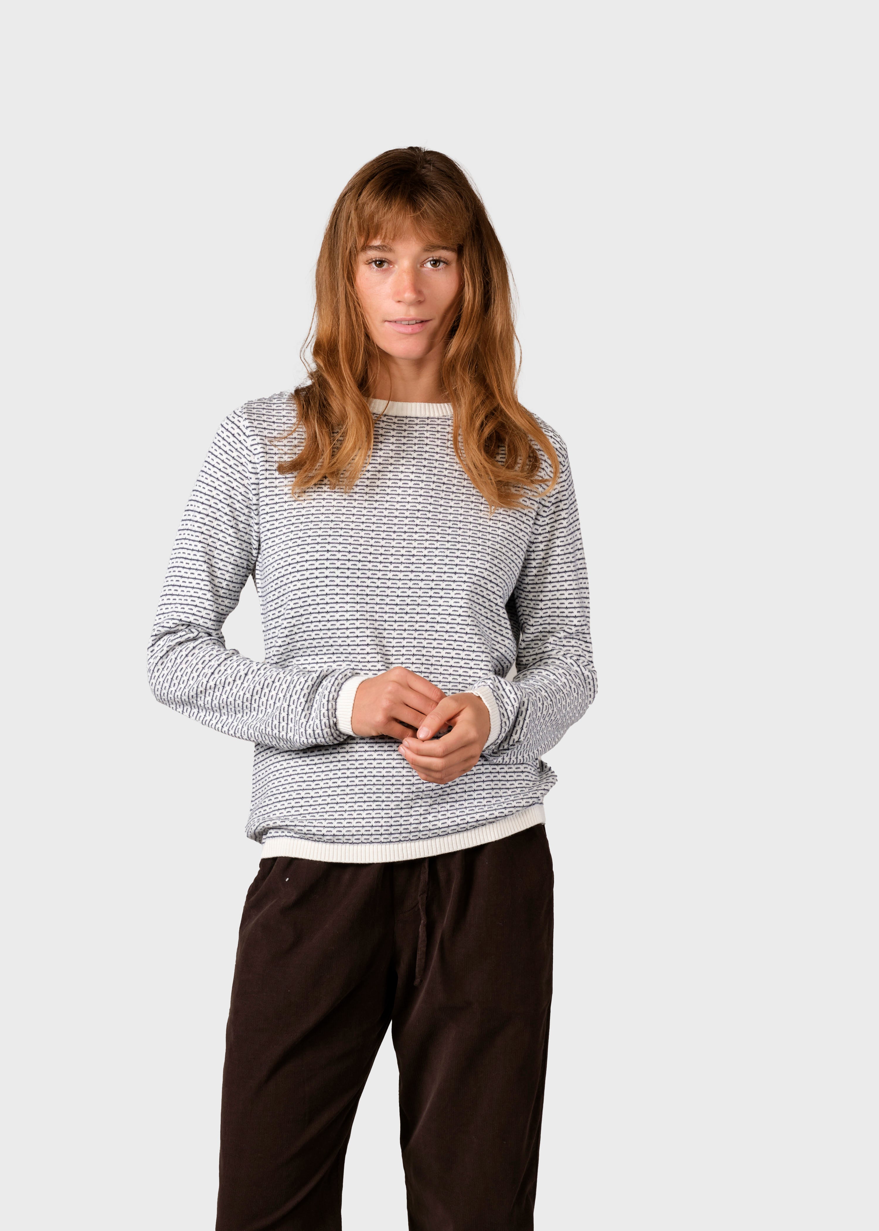 Feiner Pullover Silje weiss-blau