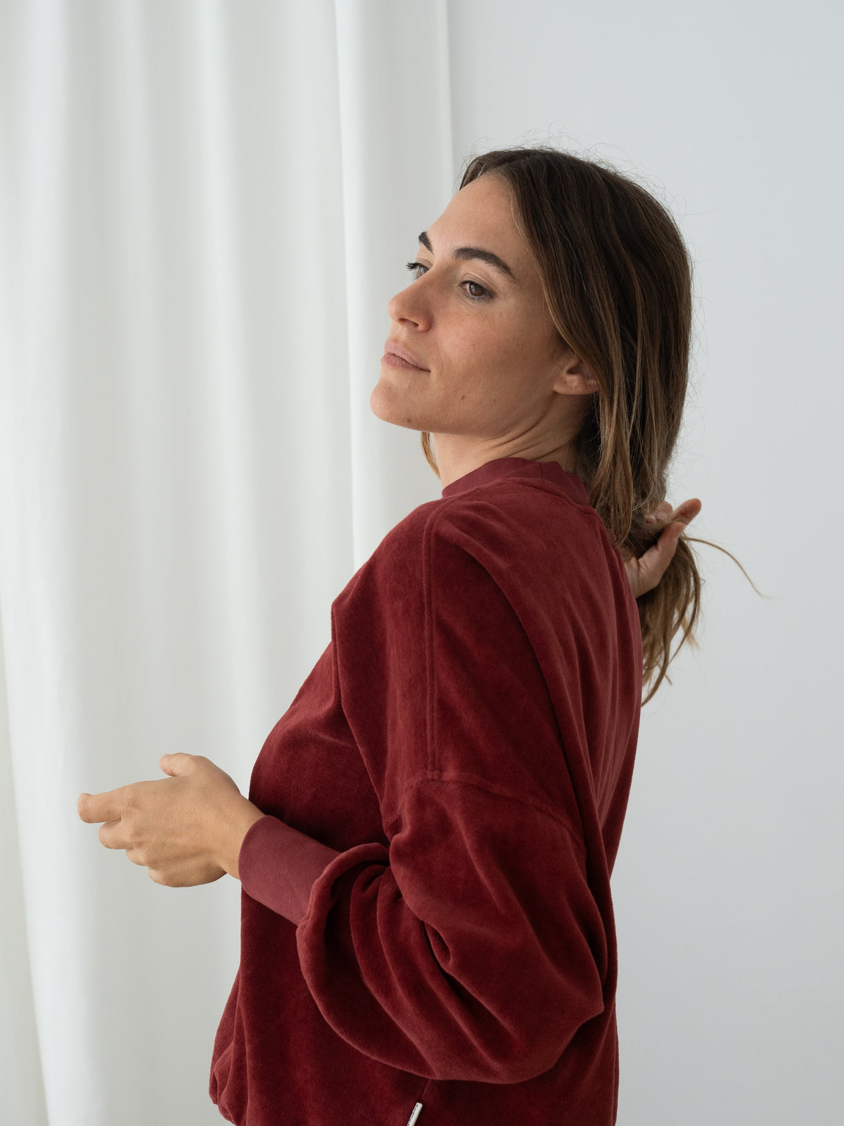 Sweatshirt velours Binz Bordeaux