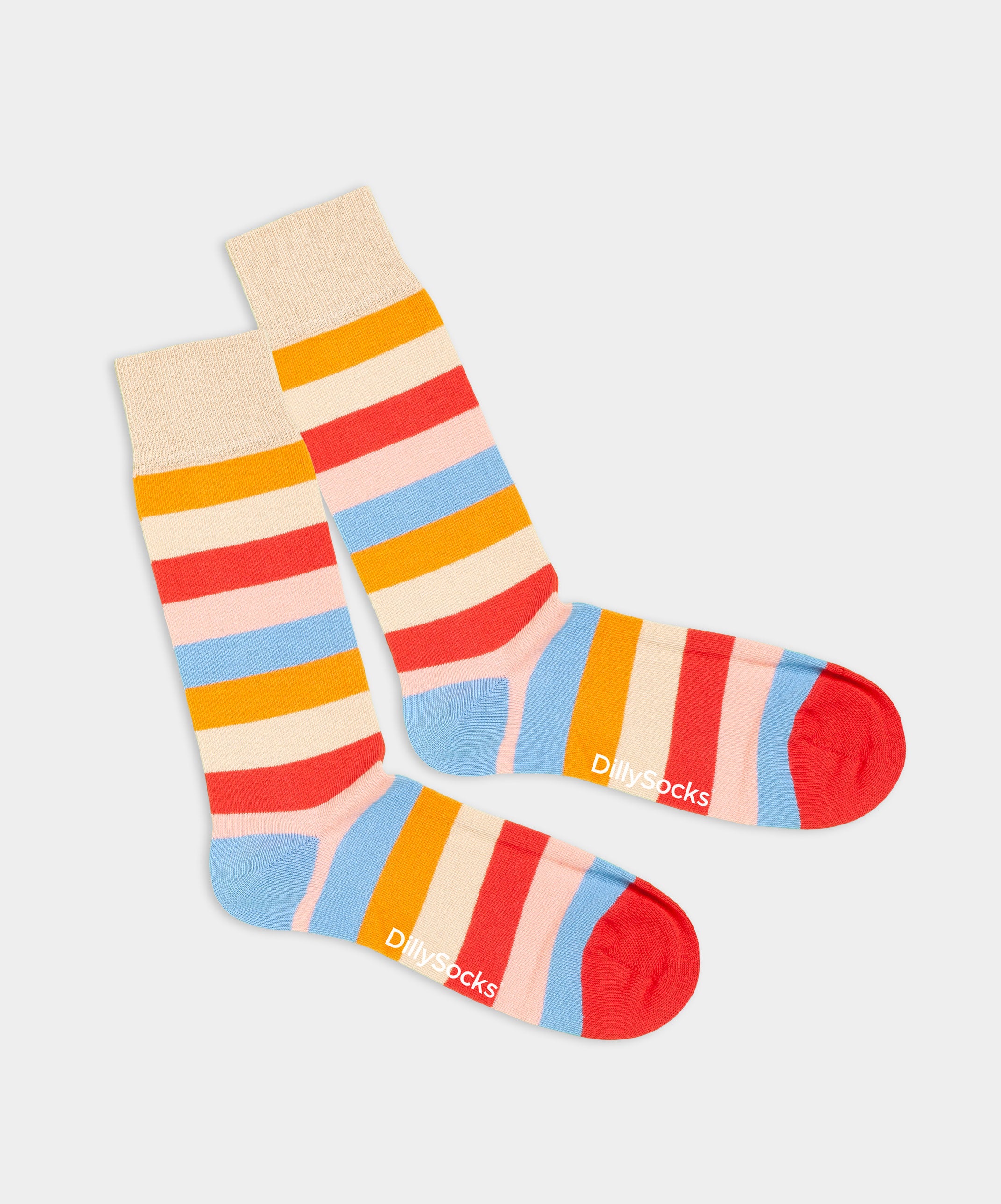 Colourful organic cotton socks - Pastel Stripes