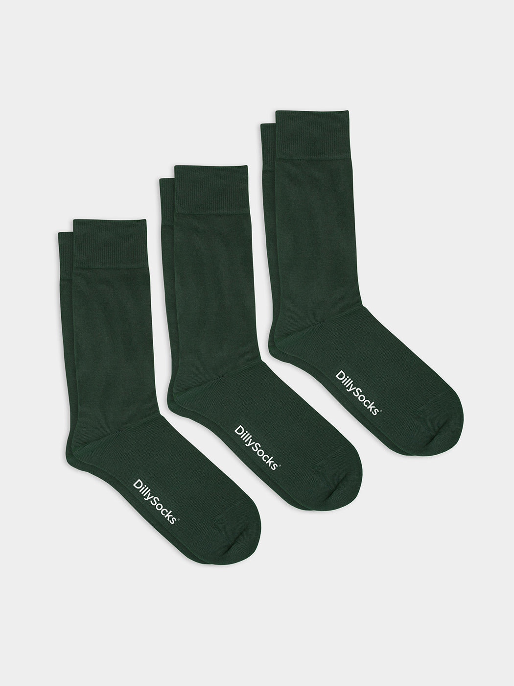 Dreier Pack - Einfarbige grüne Socken