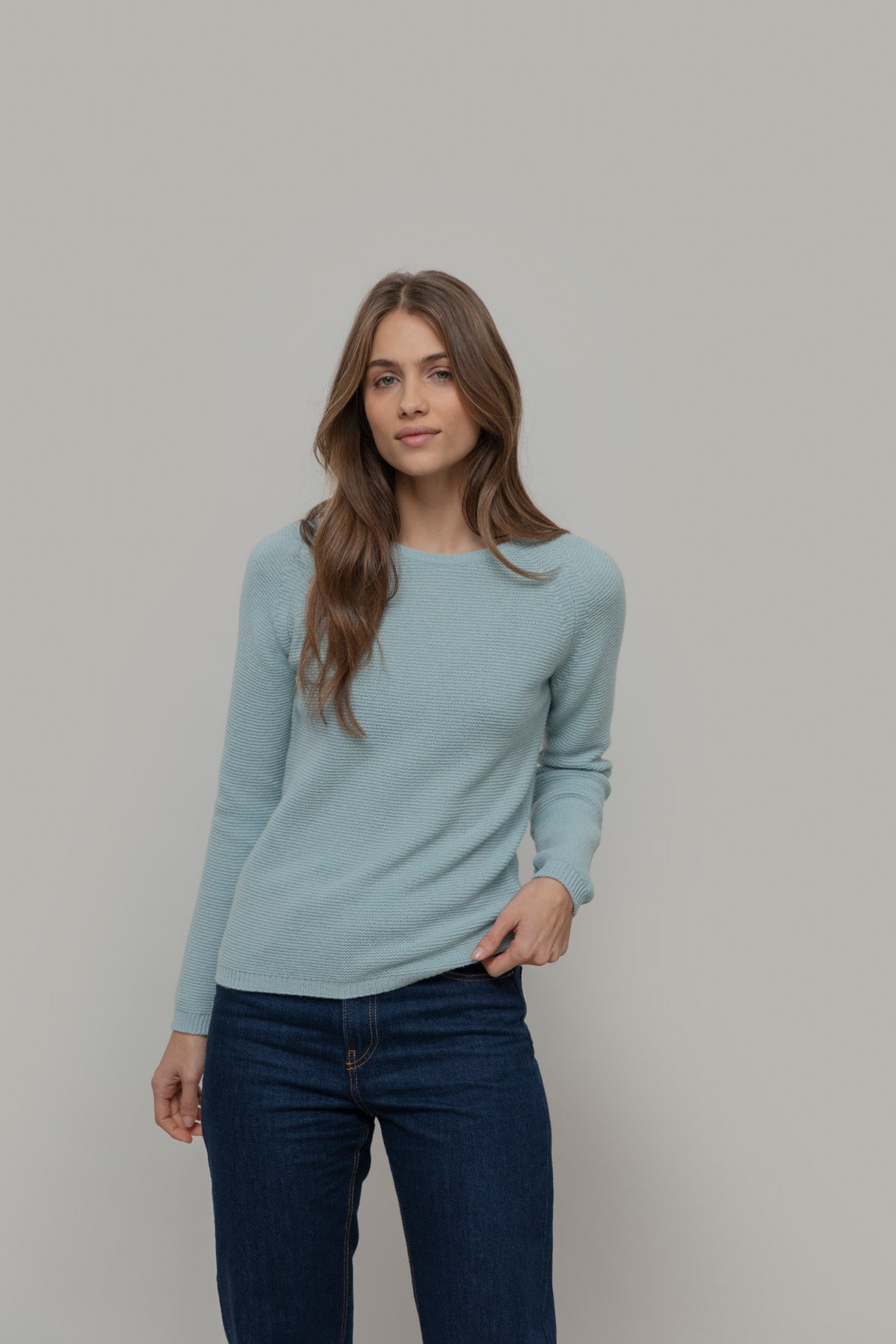 Damen Kaschmir-Pullover Giulietta Himmelblau