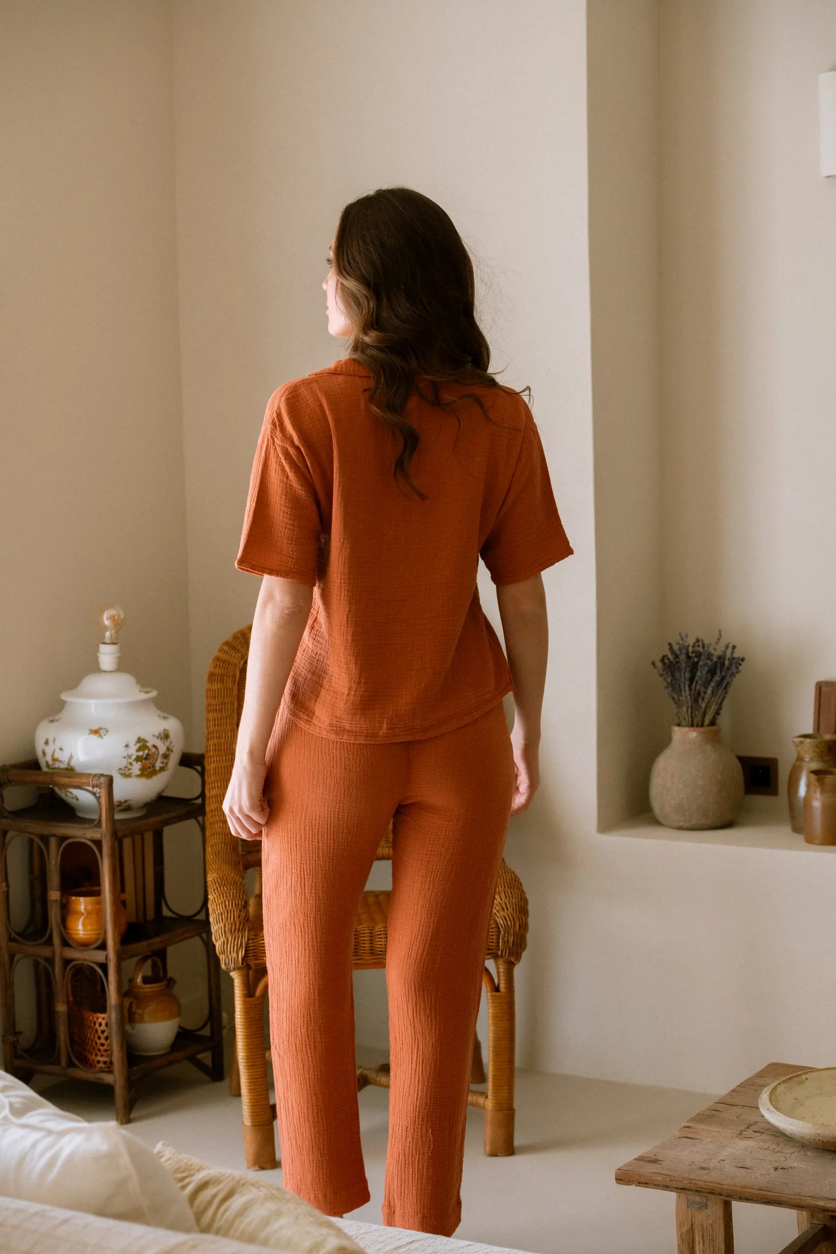 Daphne Terracotta Pajama Pants