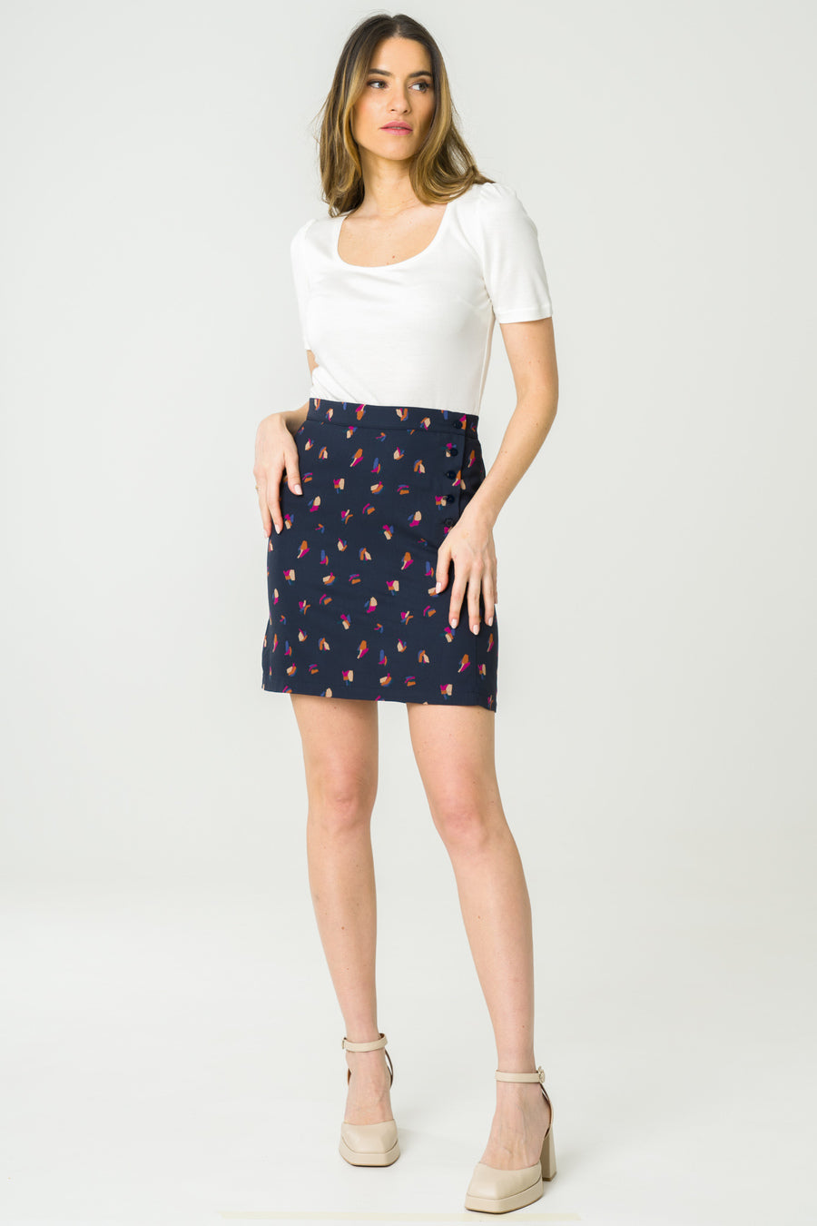 Agave Navy short skirt
