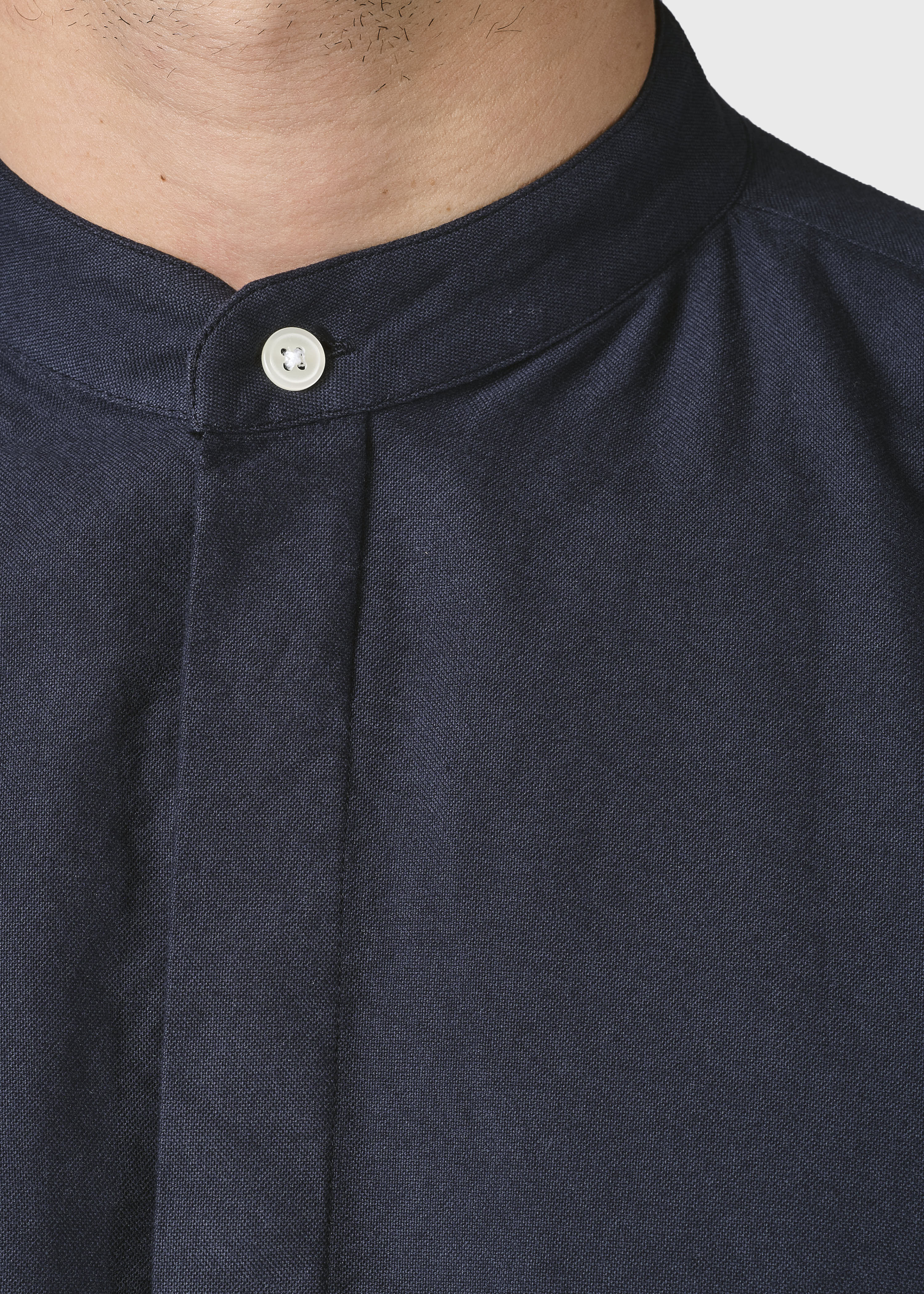 Chemise homme col mao Simon marine