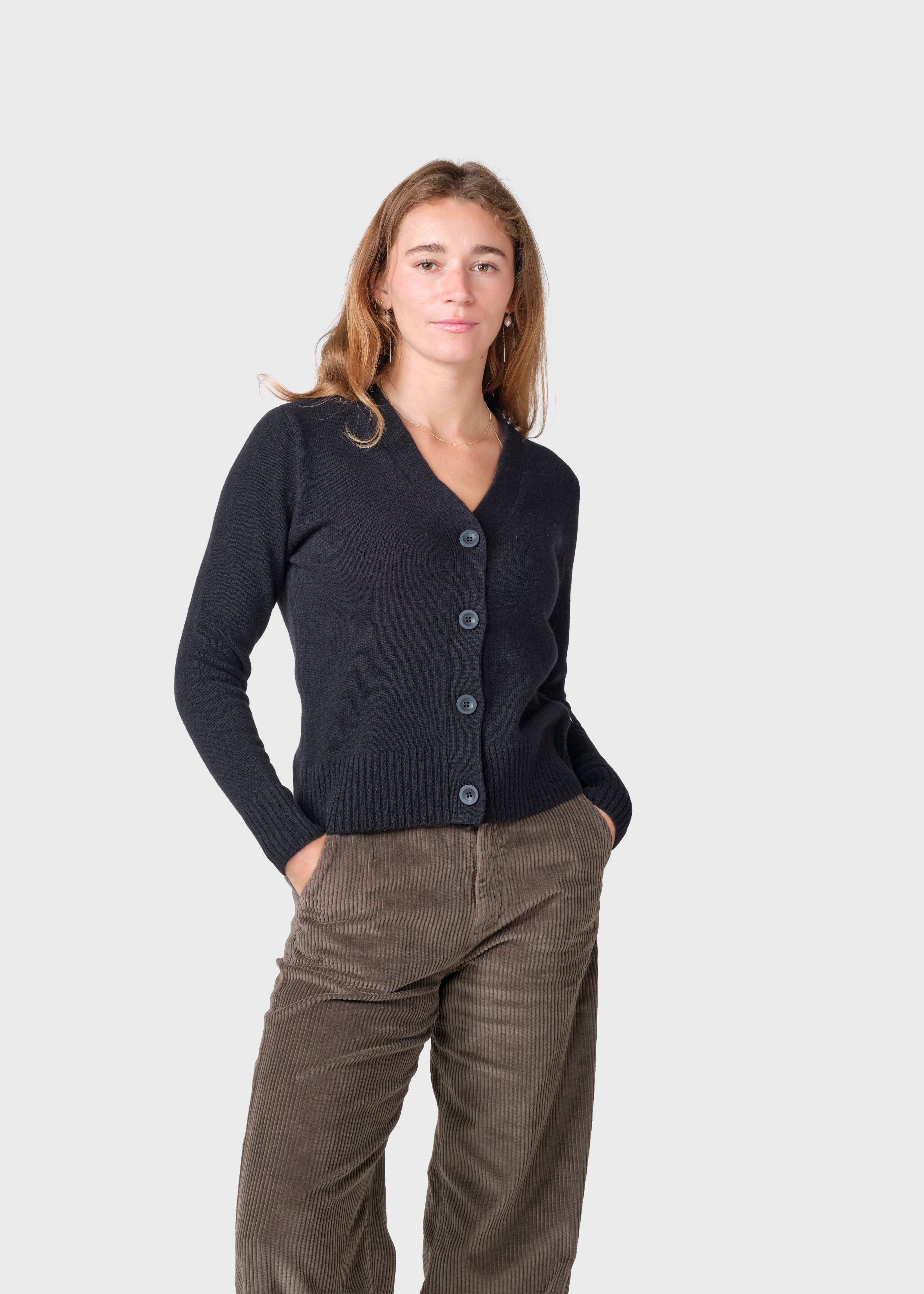 Damen Merino-Cardigan Wilma Schwarz