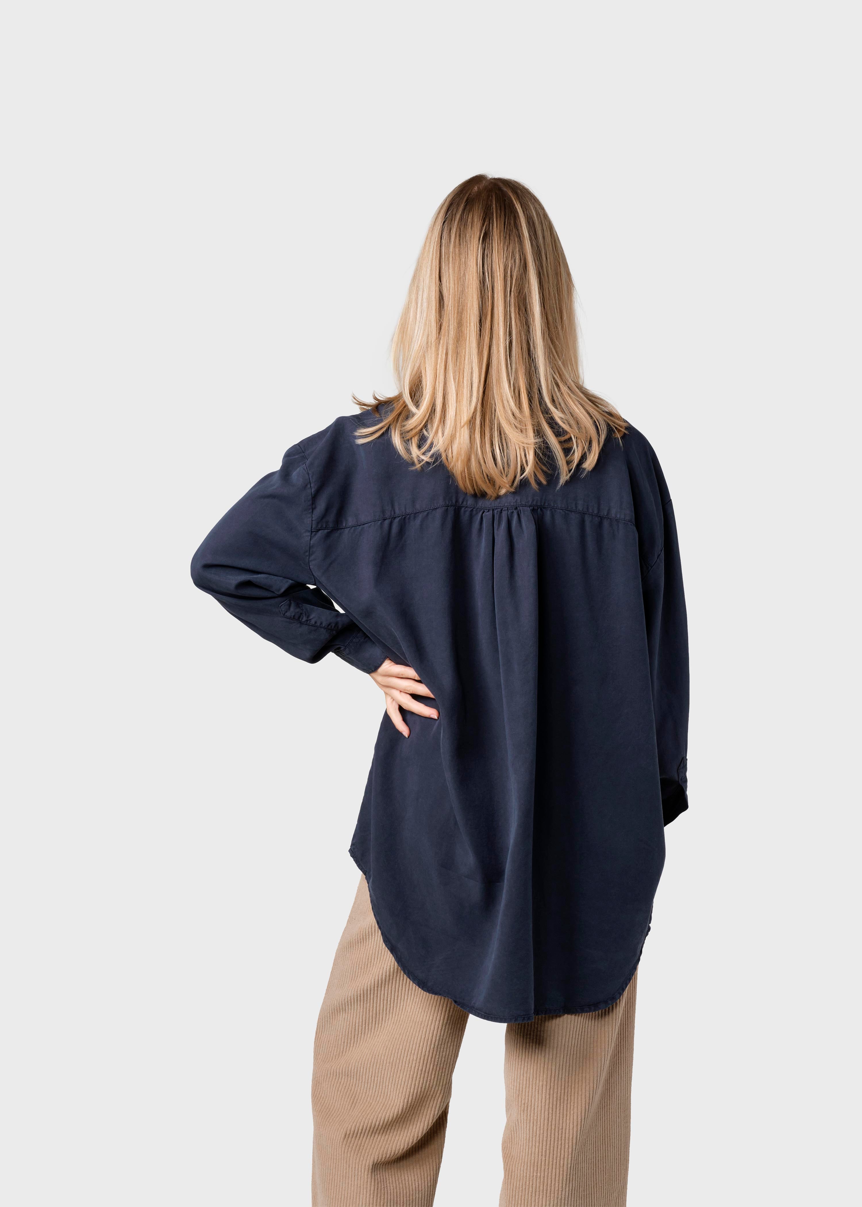 Mittellange Lyocell Bluse Ofelia Navy