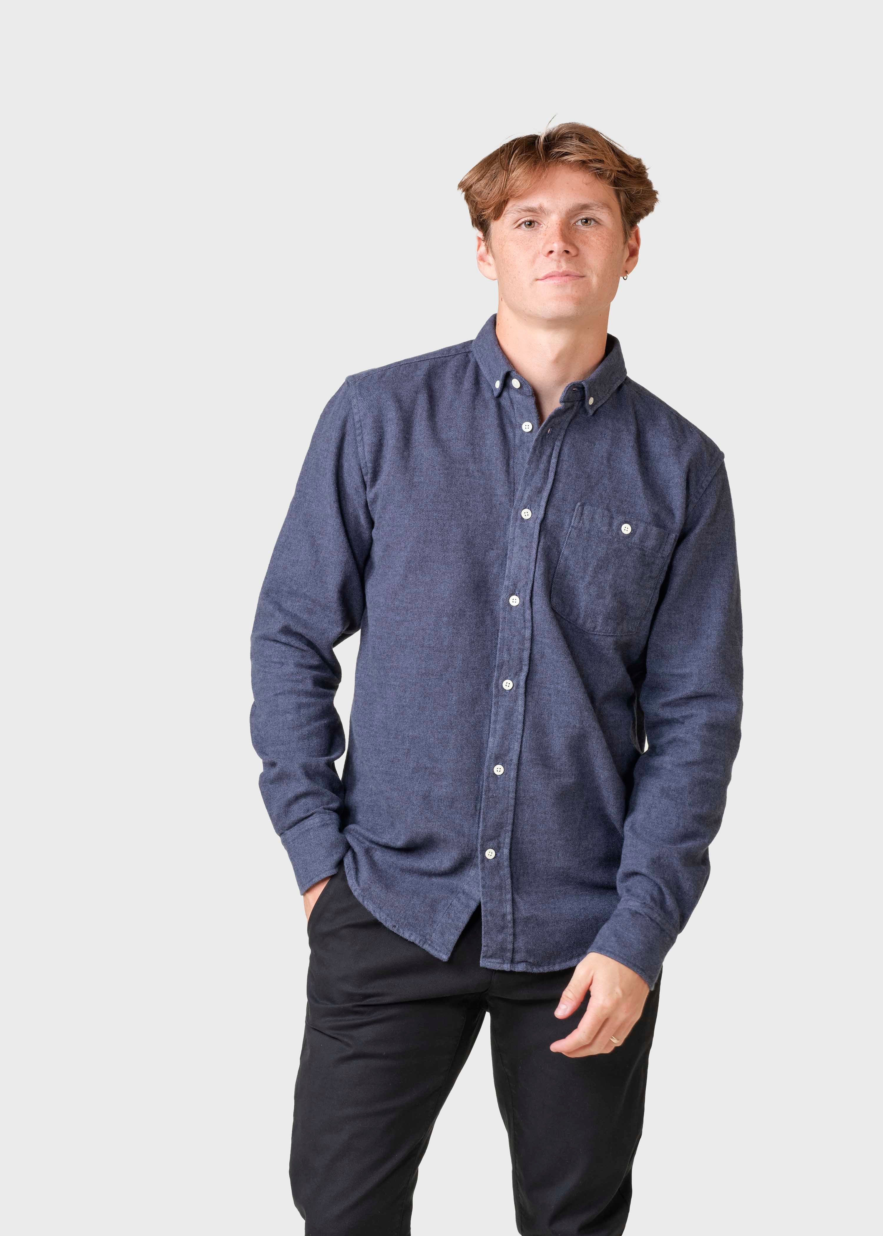 Flannel Shirt Benjamin Lumber Navy Overdye