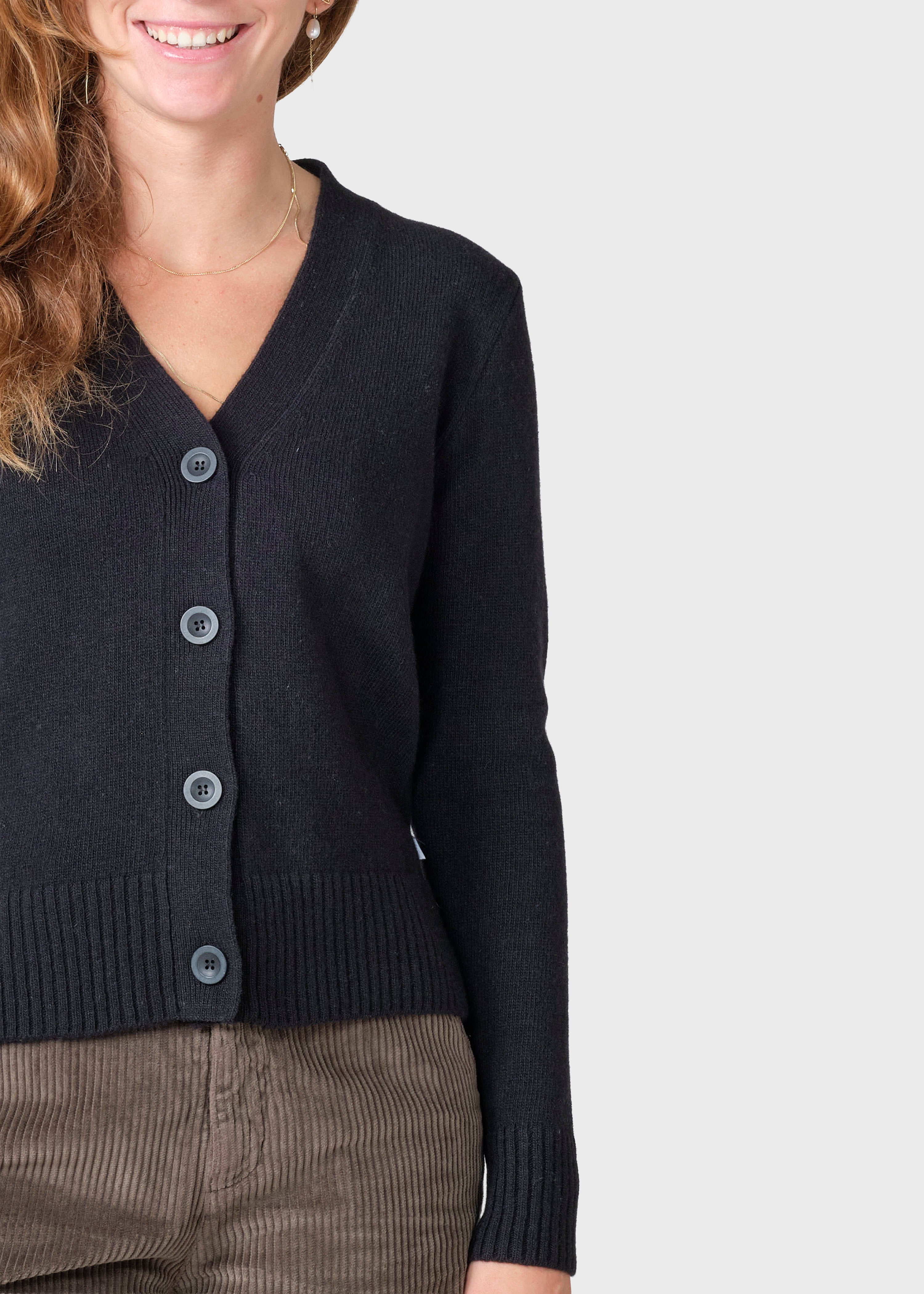 Damen Merino-Cardigan Wilma Schwarz