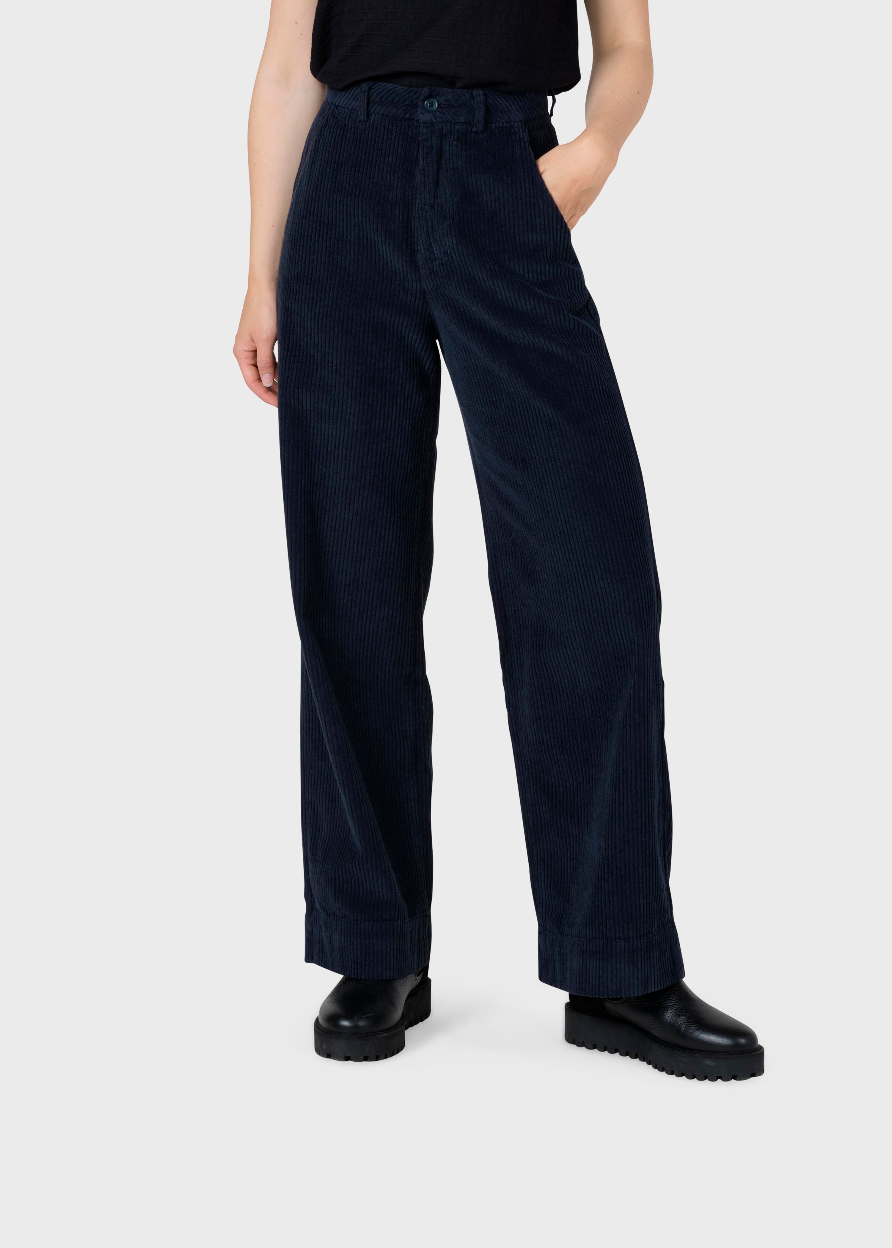 Damen weite Samthose Lydia Navy