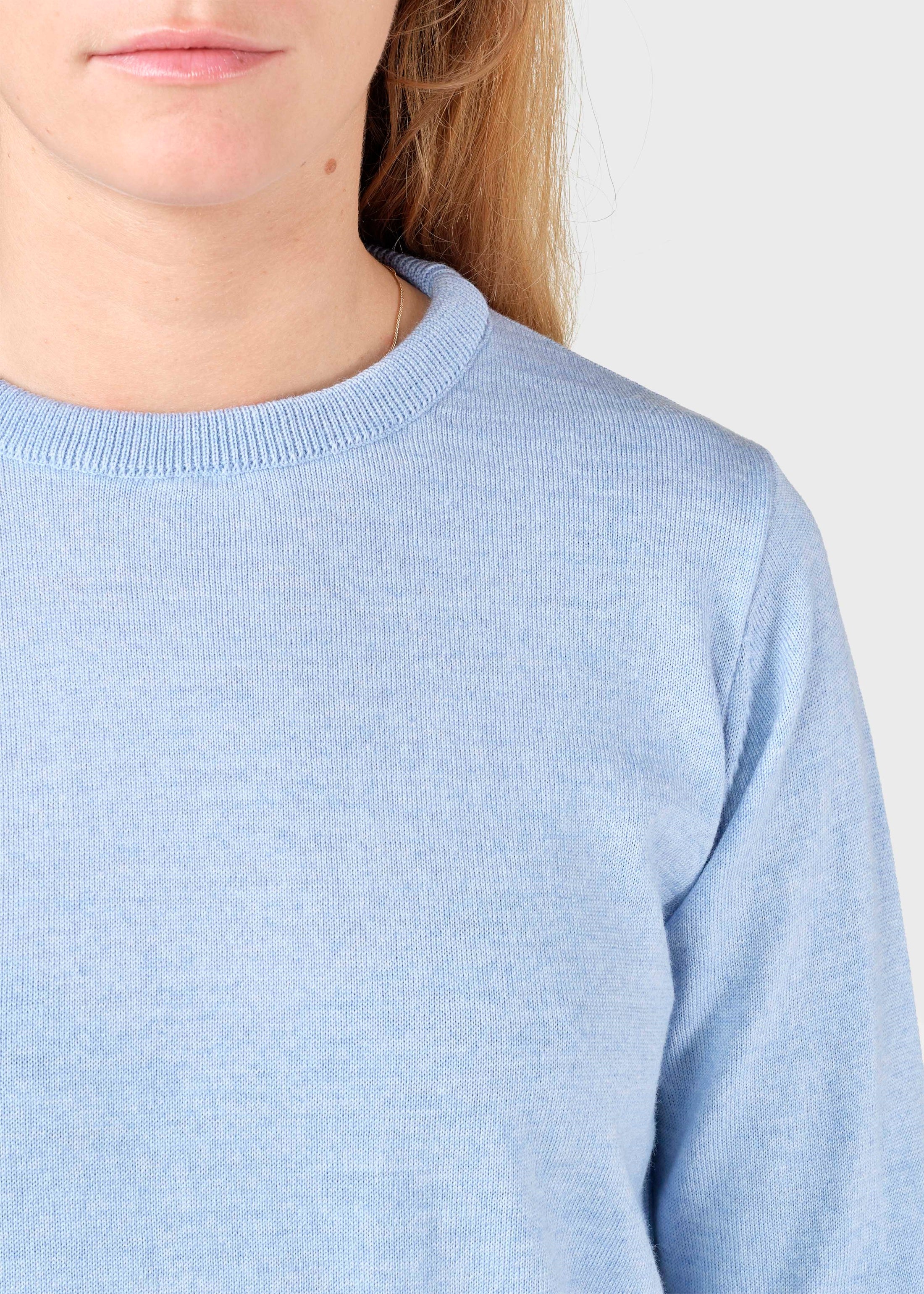 Damen Merinos Pullover Hellblau