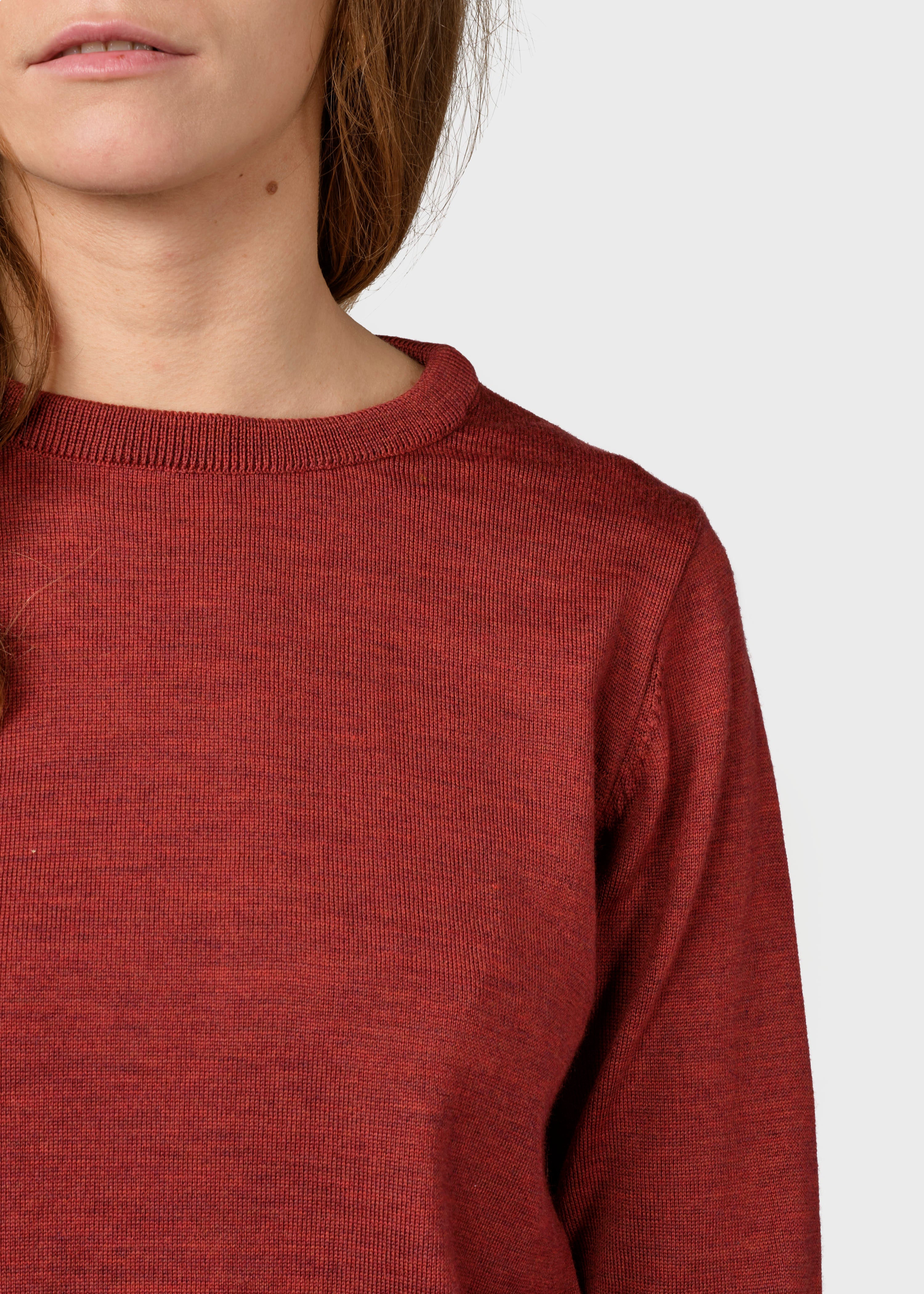 Women's Basic Merino Wool Sweater Clay Red