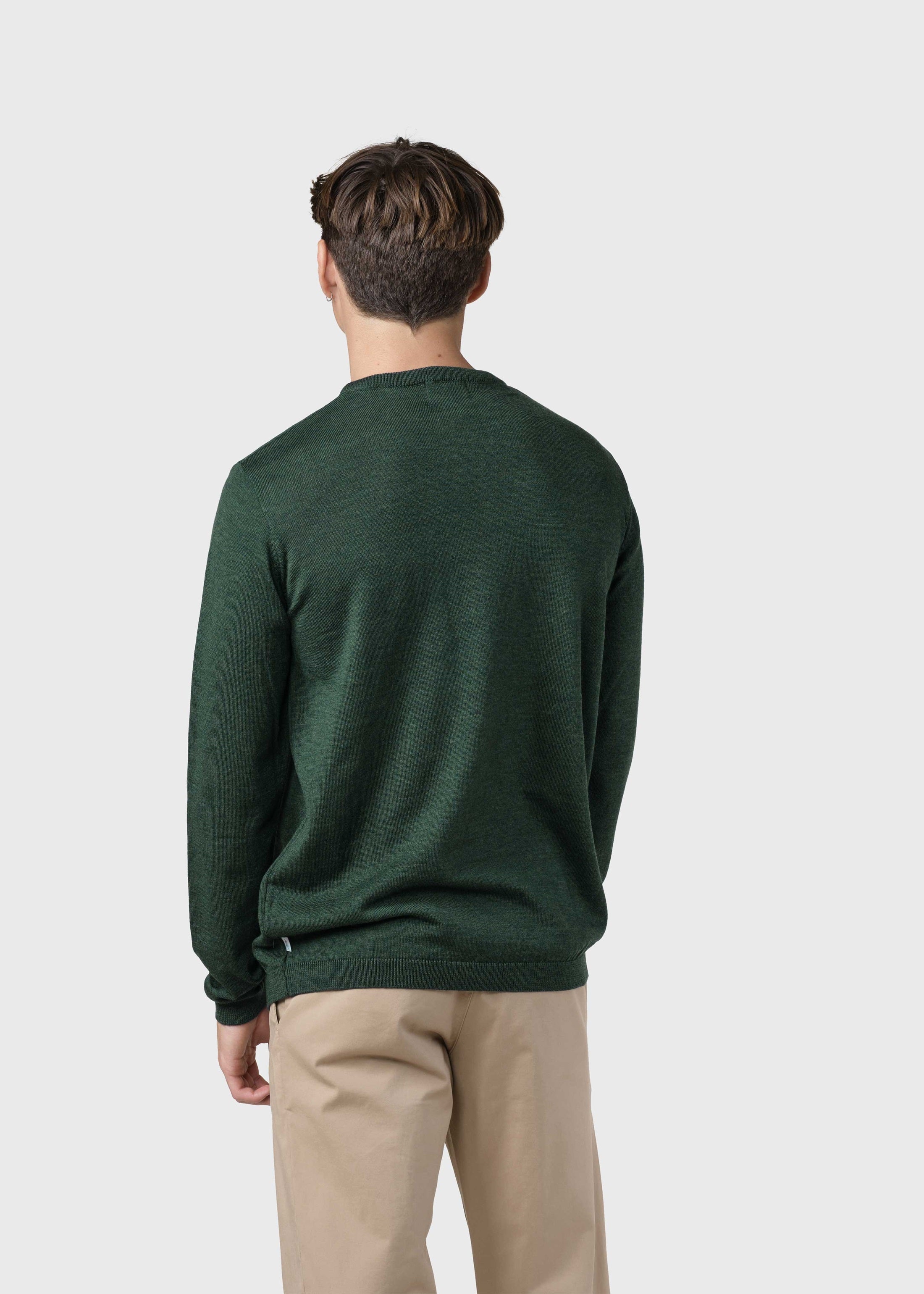 Thin Merino Wool Sweater Moss Green