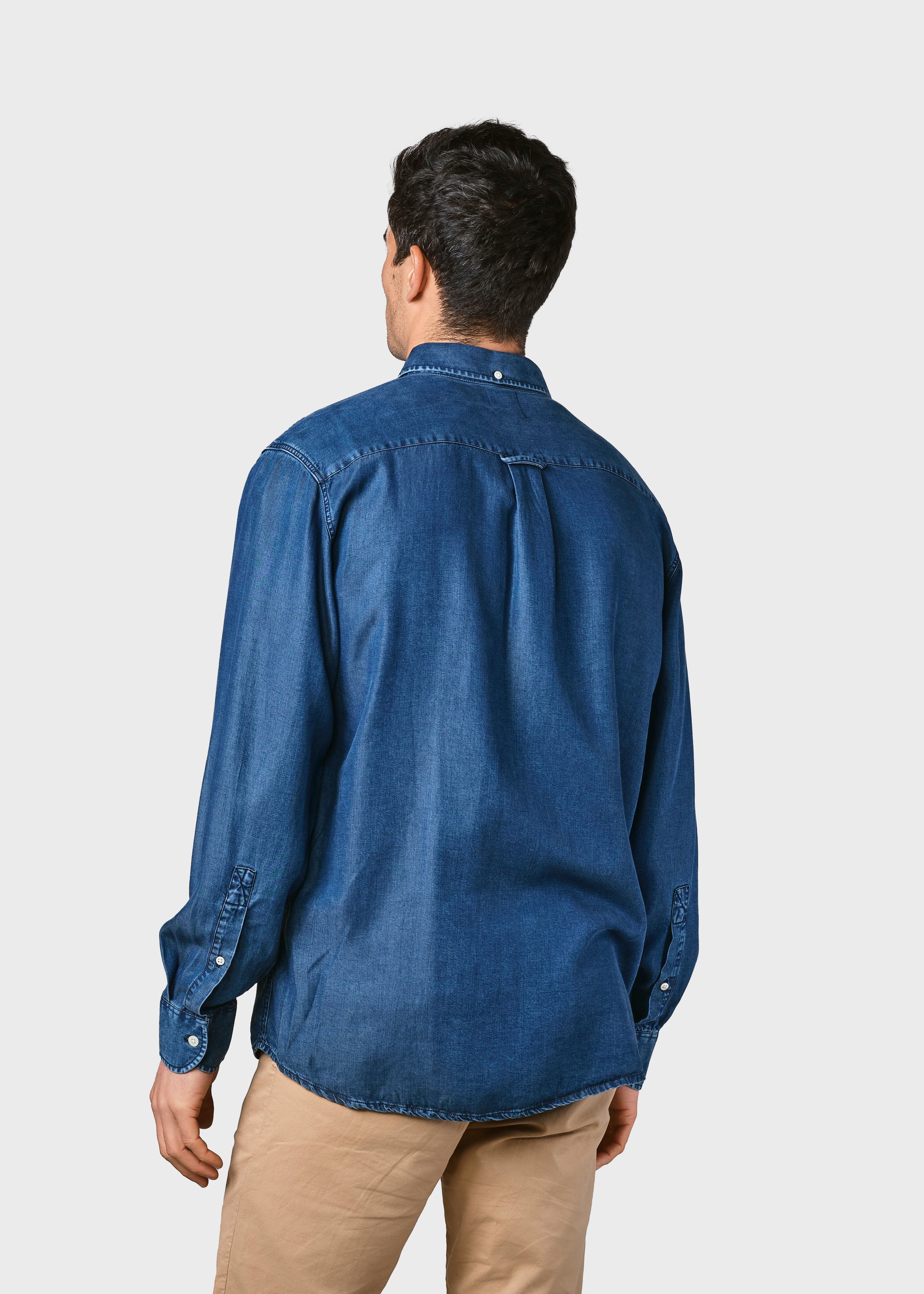 Men's caual shirt in lyocell Benjamin blue jeans