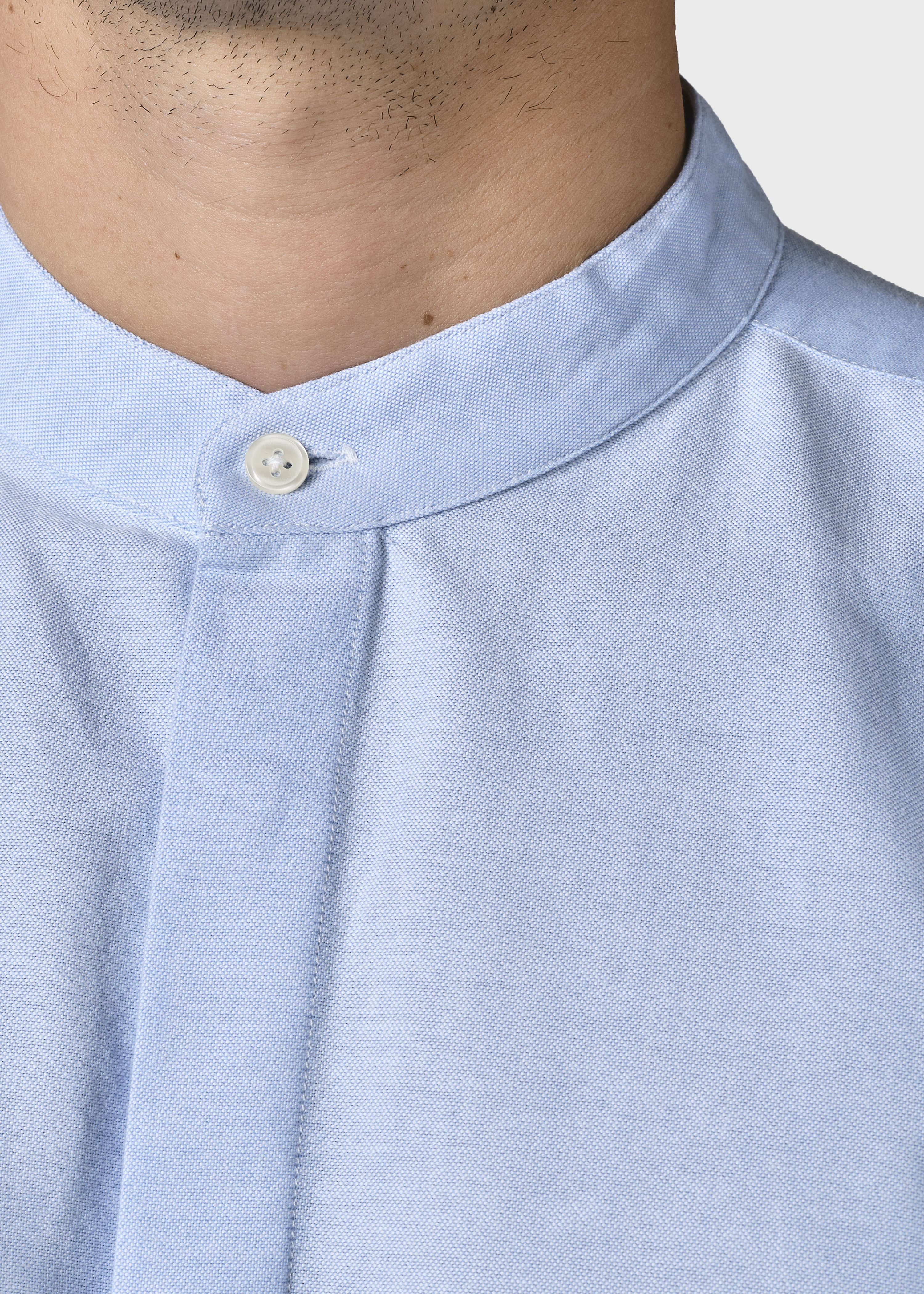 Mandarin collar shirt Simon light blue