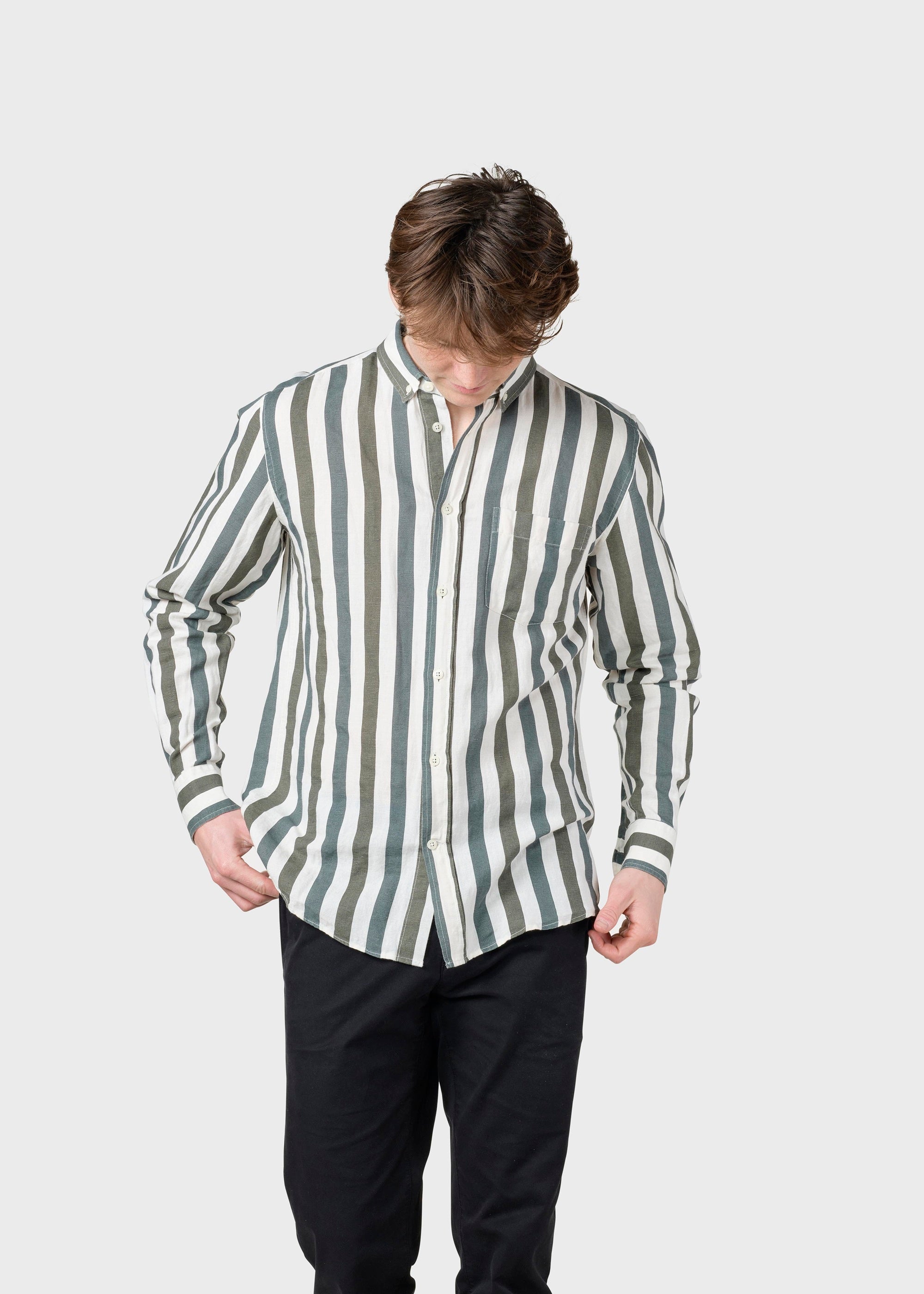 Striped Shirt for men Valdis Green