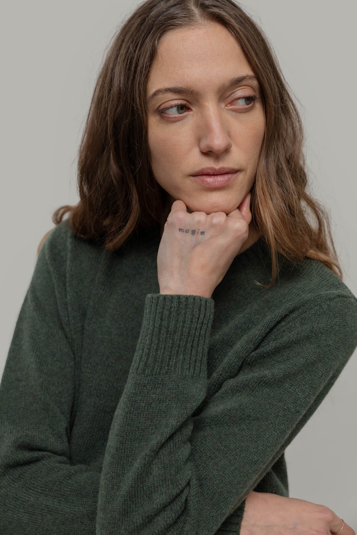 Wolle-Pullover Laura Grün