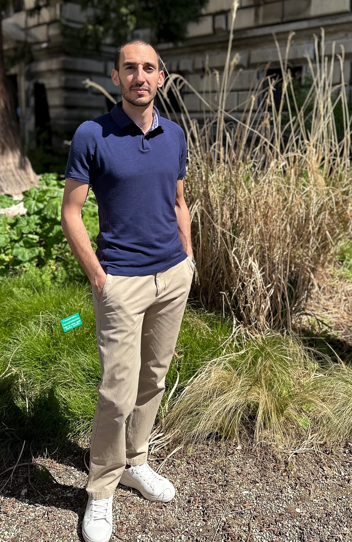 Navy Blue slim polo shirt