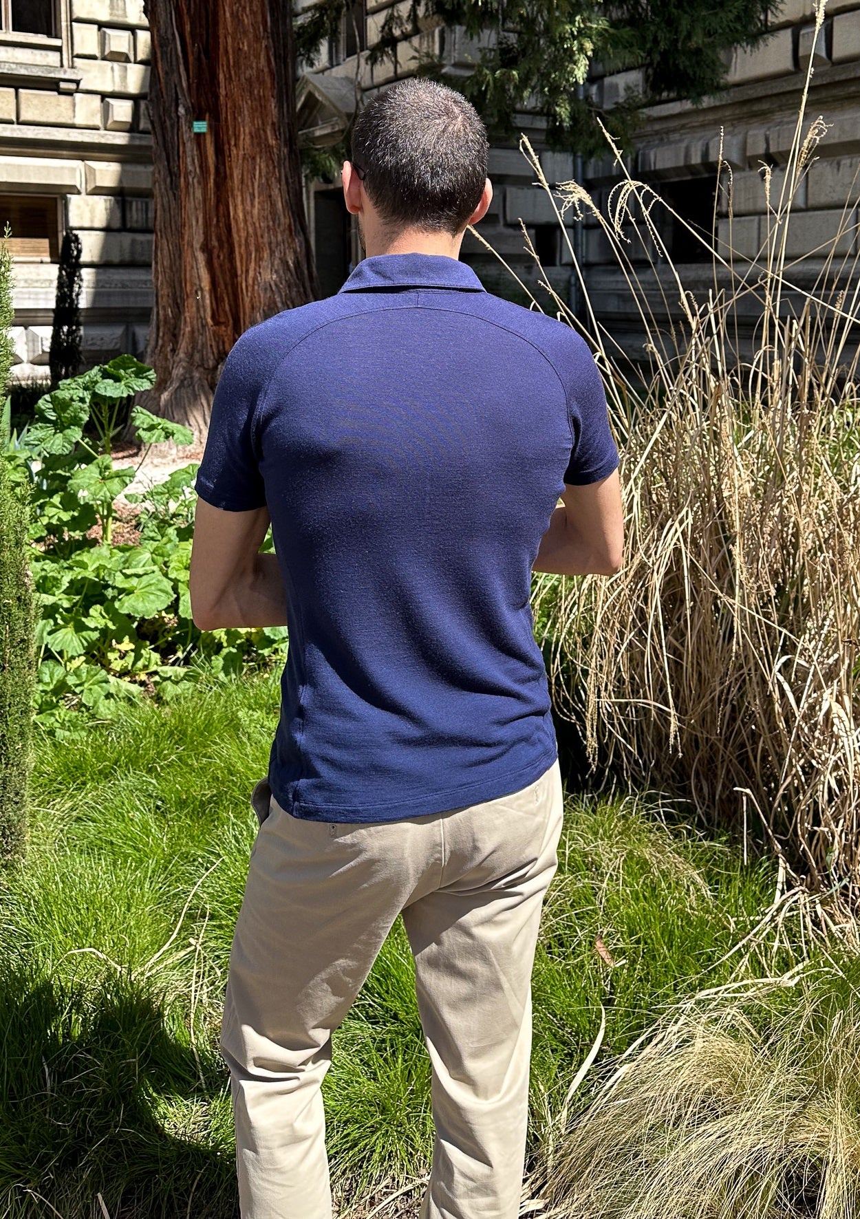 Navy Blue slim polo shirt