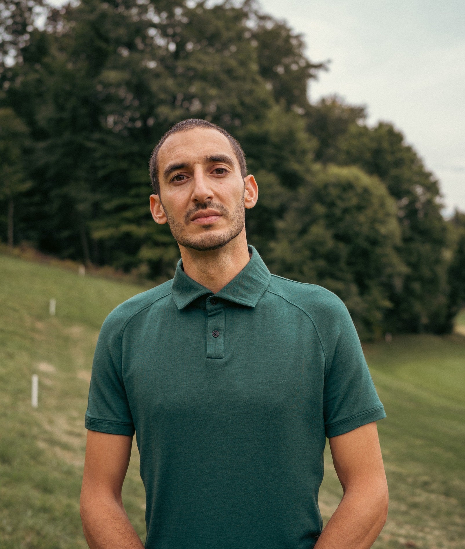 Navy Blue slim polo shirt