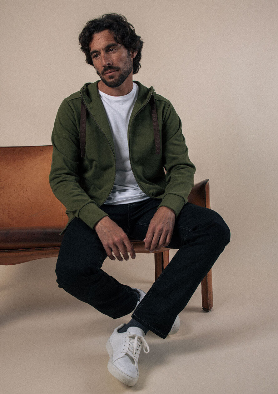 Zipped sweatshirt Détente Green
