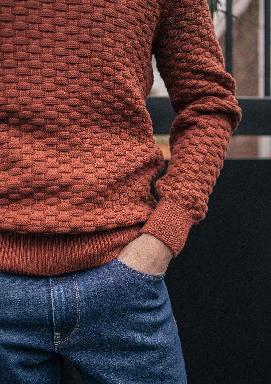 Sweater Damier Terracotta