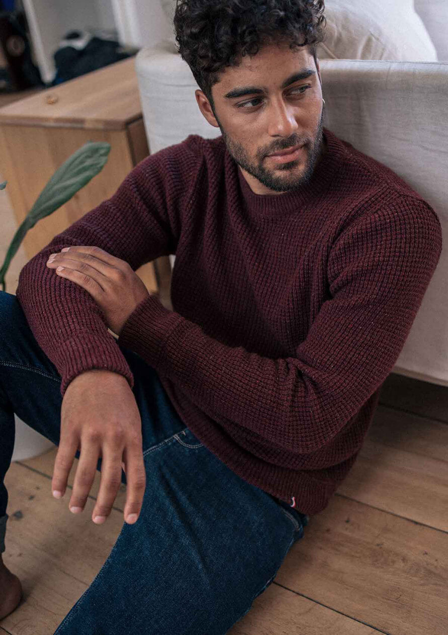 Warm wool sweater Origin Bordeaux