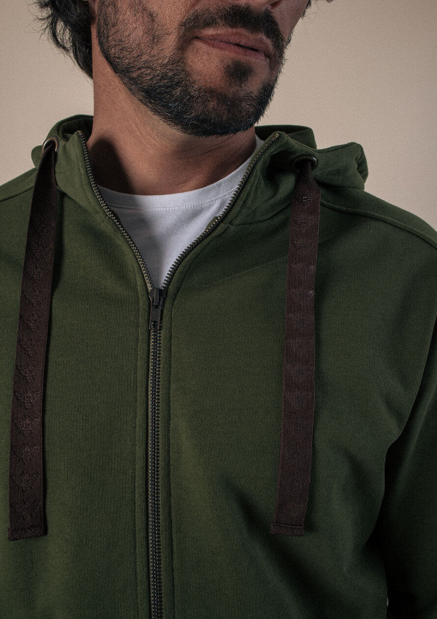 Zipped sweatshirt Détente Green
