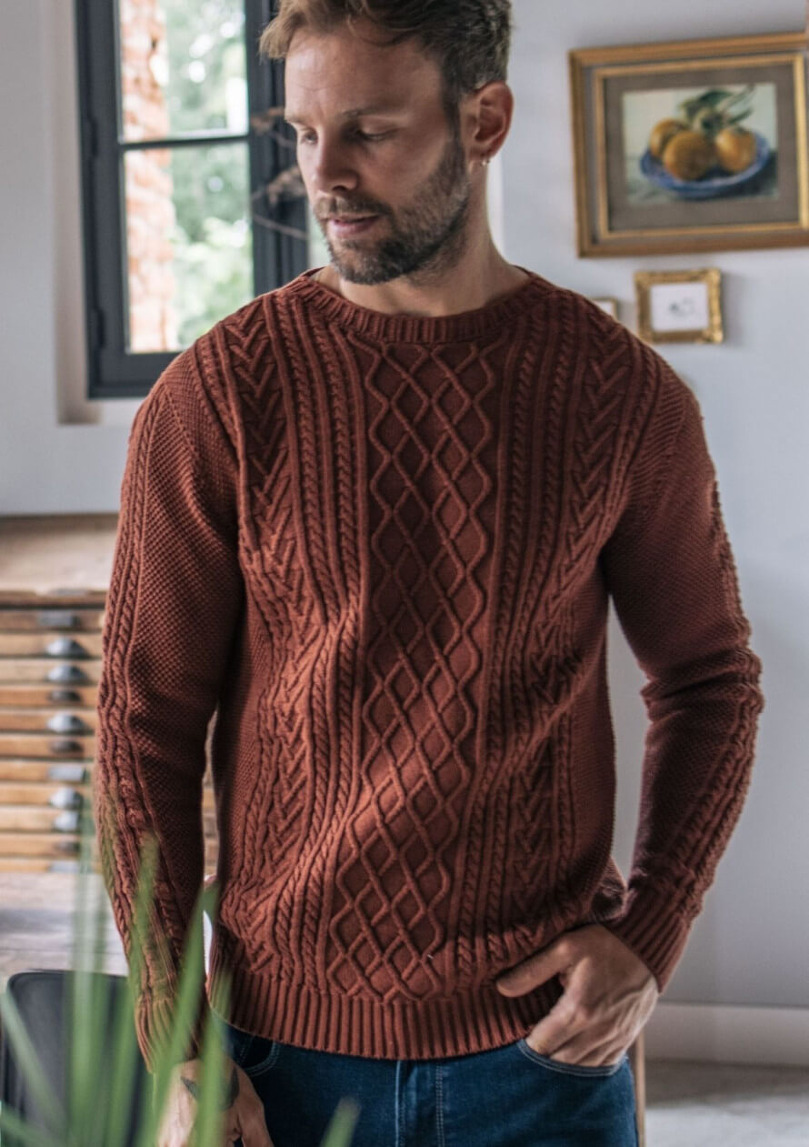 Men knitted Pullover Veritable Terracotta