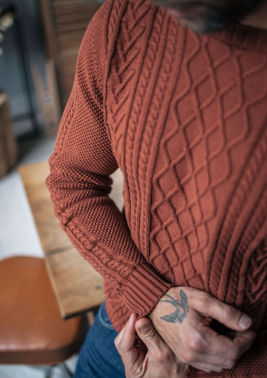 Men knitted Pullover Veritable Terracotta
