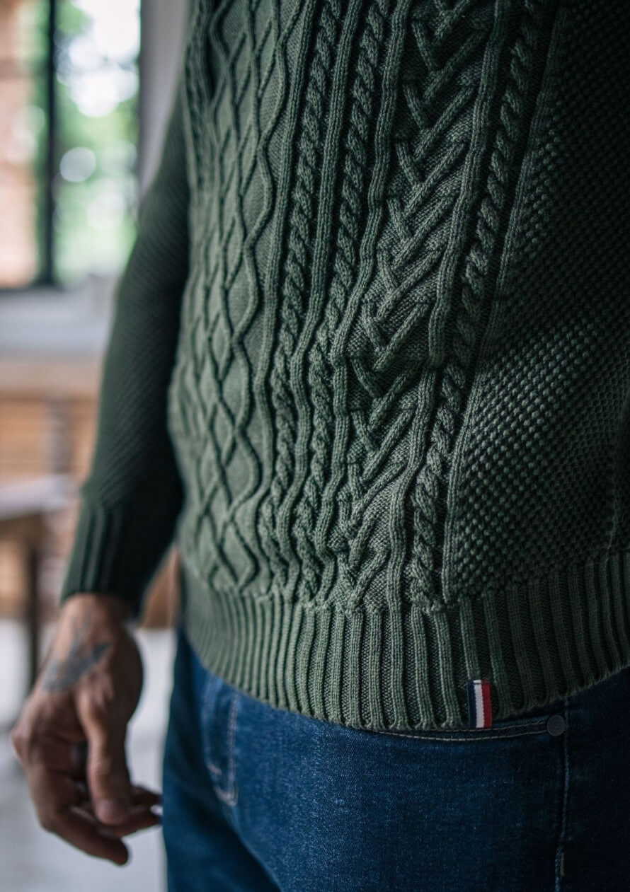 Men knitted Pullover Veritable Khaki