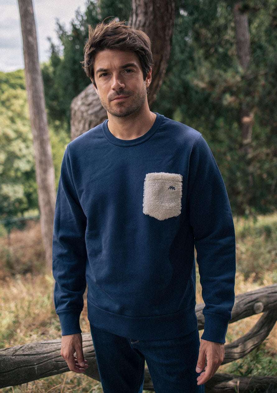 Organic cotton men's sweatshirt Atlas navy